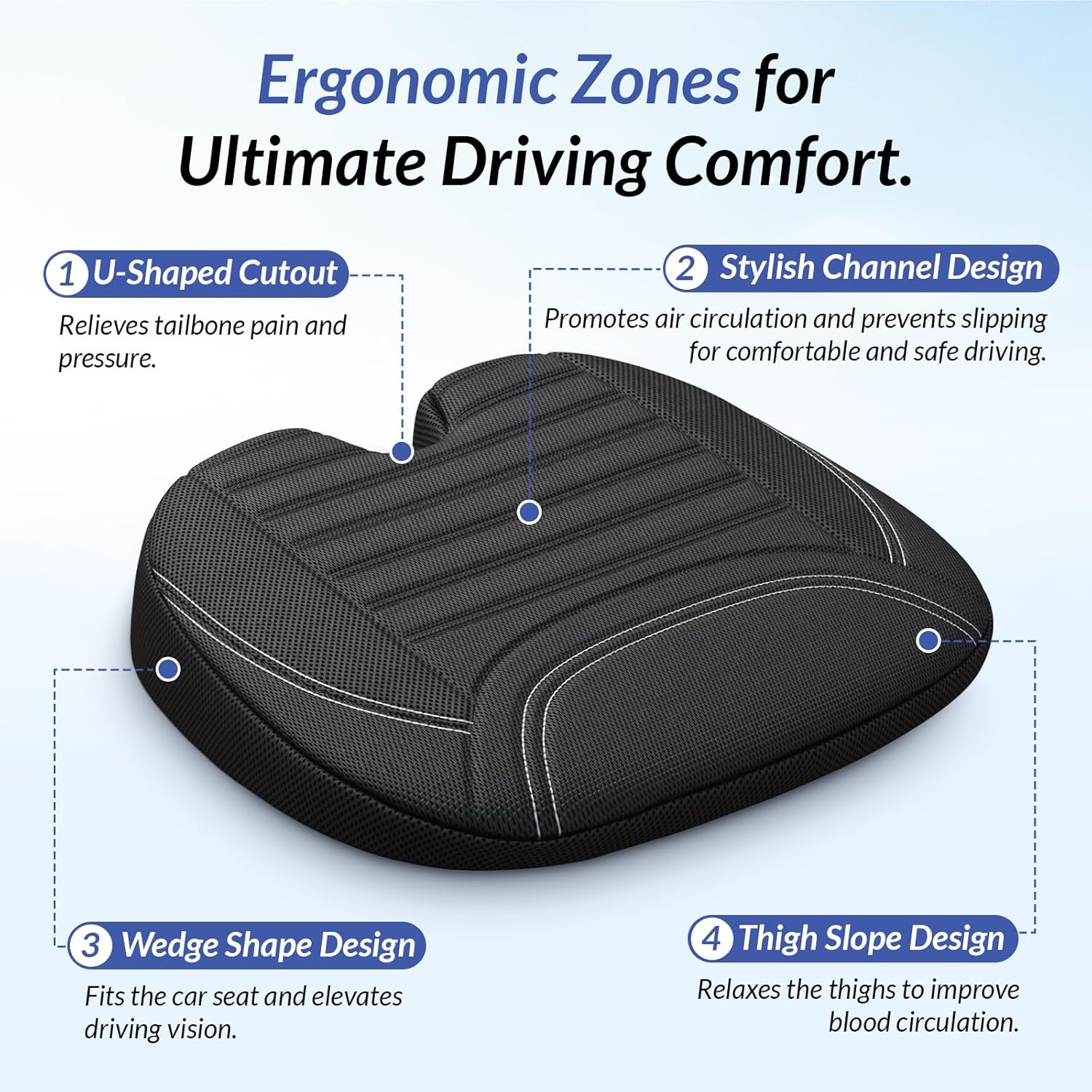 Thumbnail 1 de ZIKEE All-Season Car Seat Cushion for Sciatica Relief