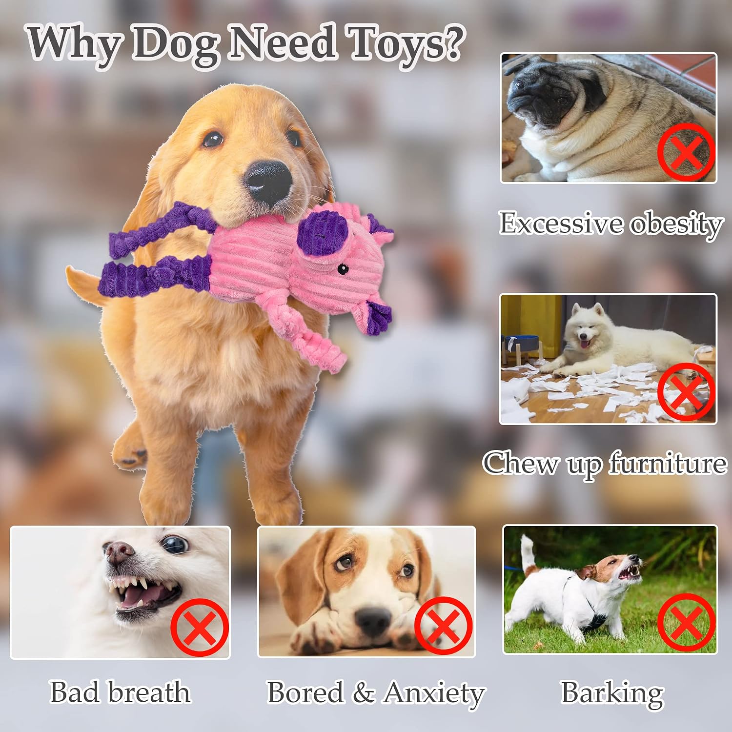 Detalle 2 de LECHONG 5-PACK Squeaky Dog Toys 5-pack