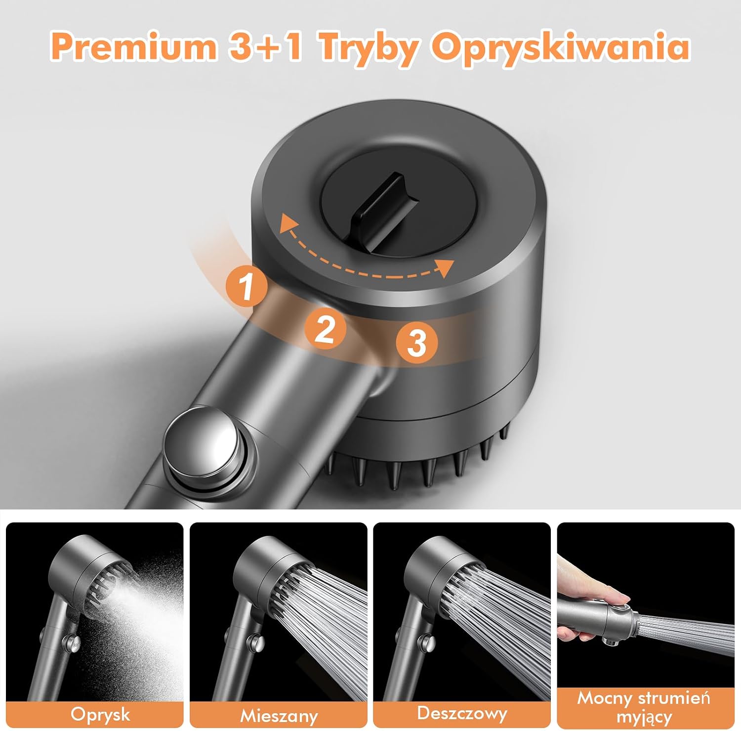 Detalle de MEKO DY1-BE handdouche met 15-traps filter, 4 straalstanden en slang