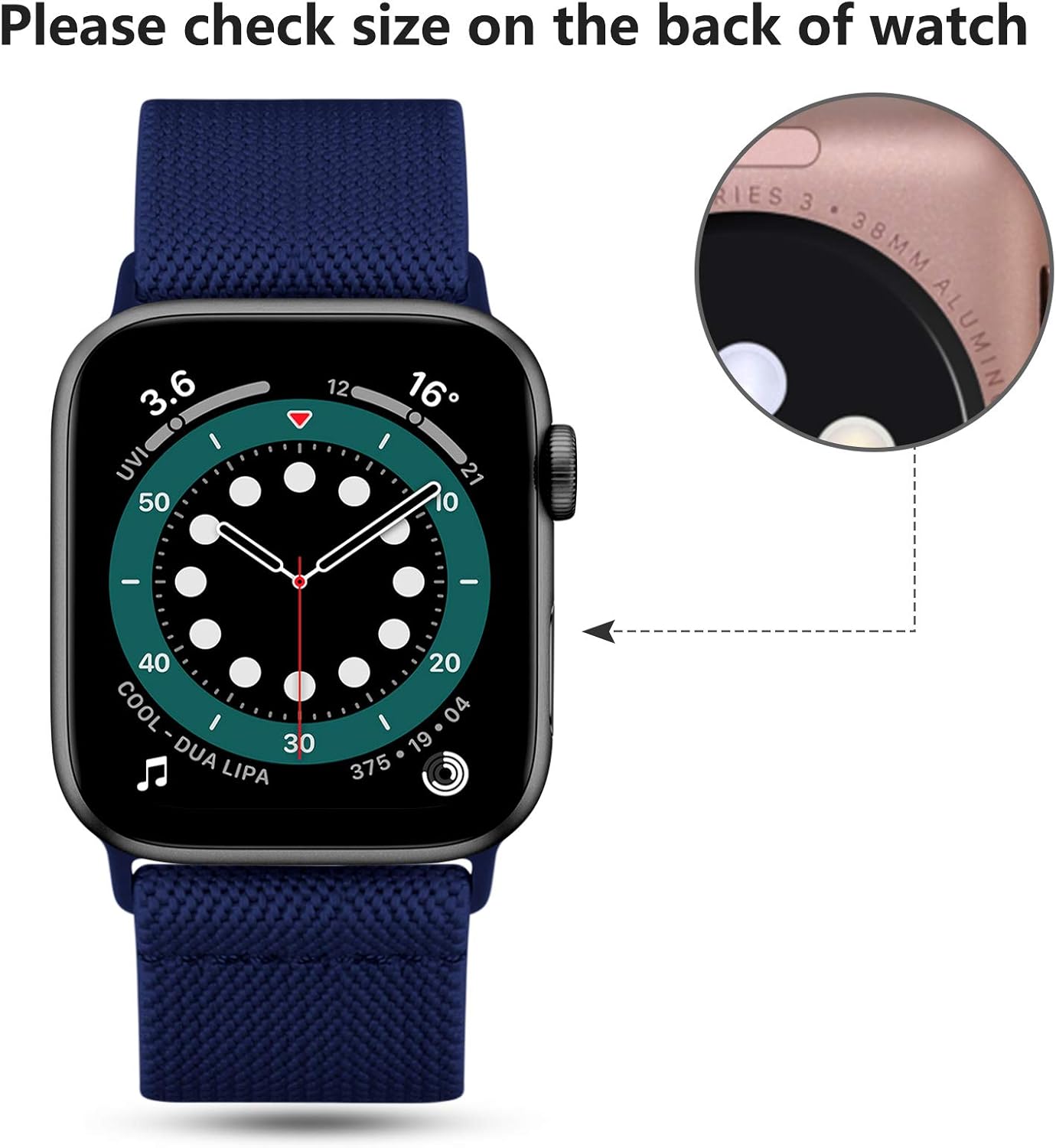 Thumbnail 4 de Oielai Solo Loop stretch nylon strap for Apple Watch (38mm–49mm) with adjustable metal buckle
