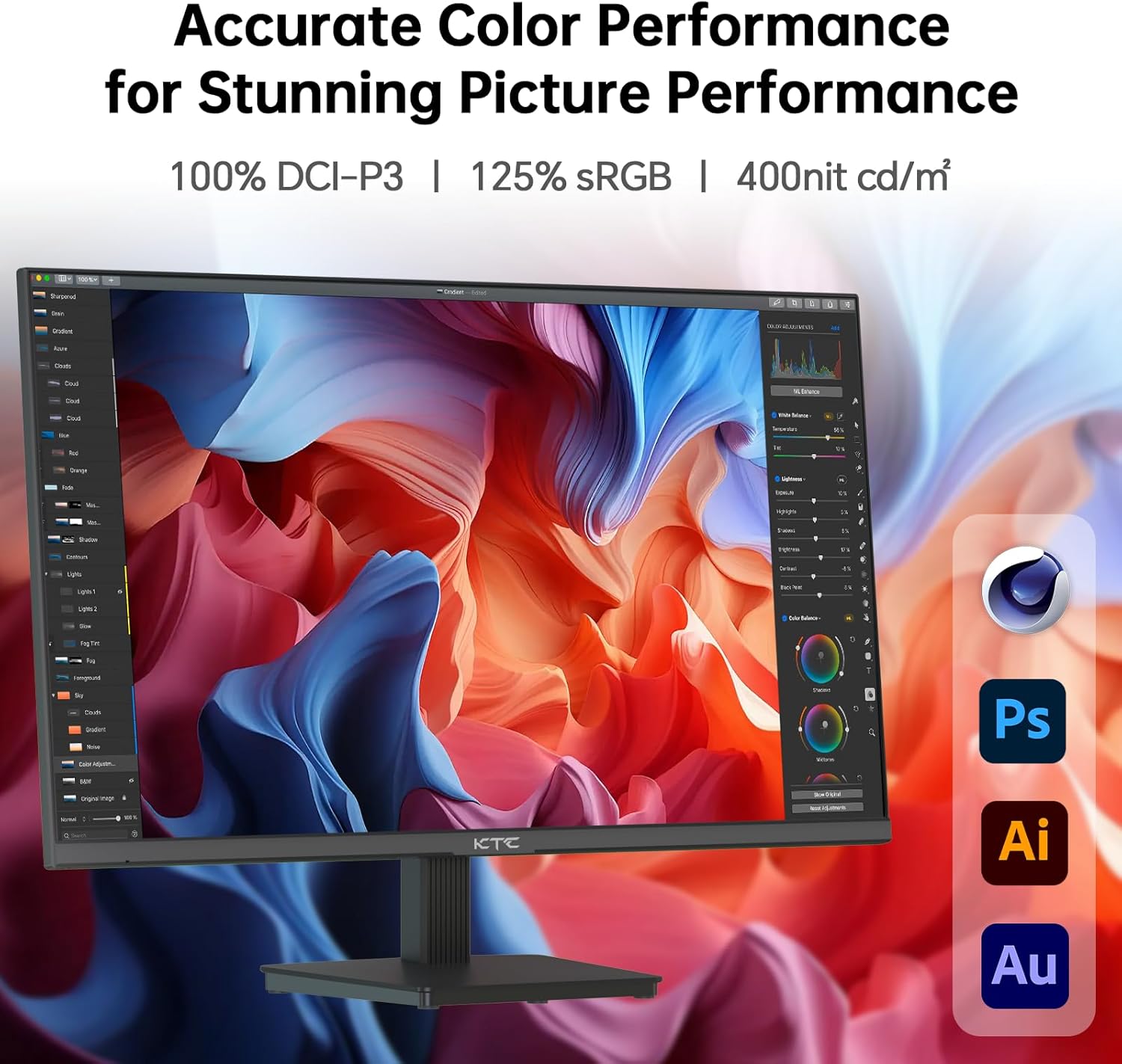 Thumbnail 3 de KTC 27 Inch 4K UHD IPS Monitor (H27P27) with HDR400, DCI-P3 95% and 1.07B Colors