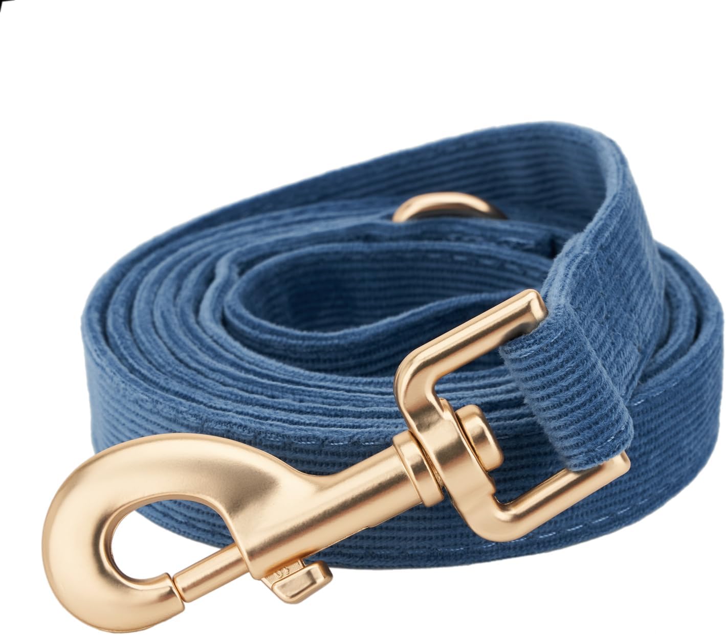Detalle de Petiry soft dog leash with gold metal clasp for small puppies and dogs (1.5cm x 150cm), Blue S