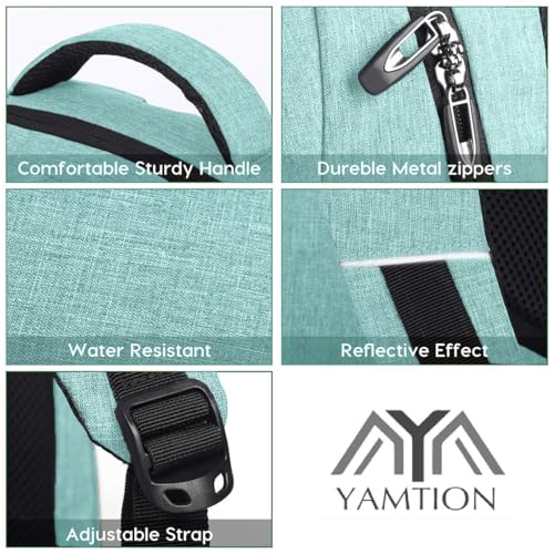 Detalle de YAMTION Backpack for Men – 15.6" Turquoise Laptop Daypack for School, Work and Travel