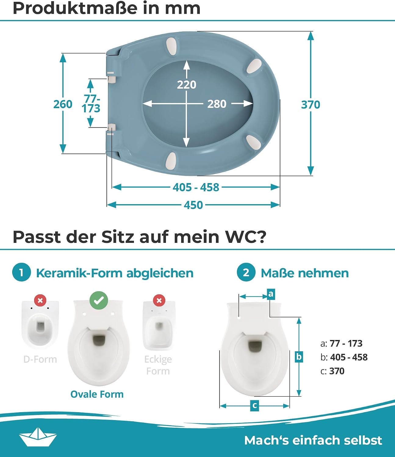 Thumbnail 6 de Calmwaters WC-Sitz Bermuda-Blau bis 250 kg