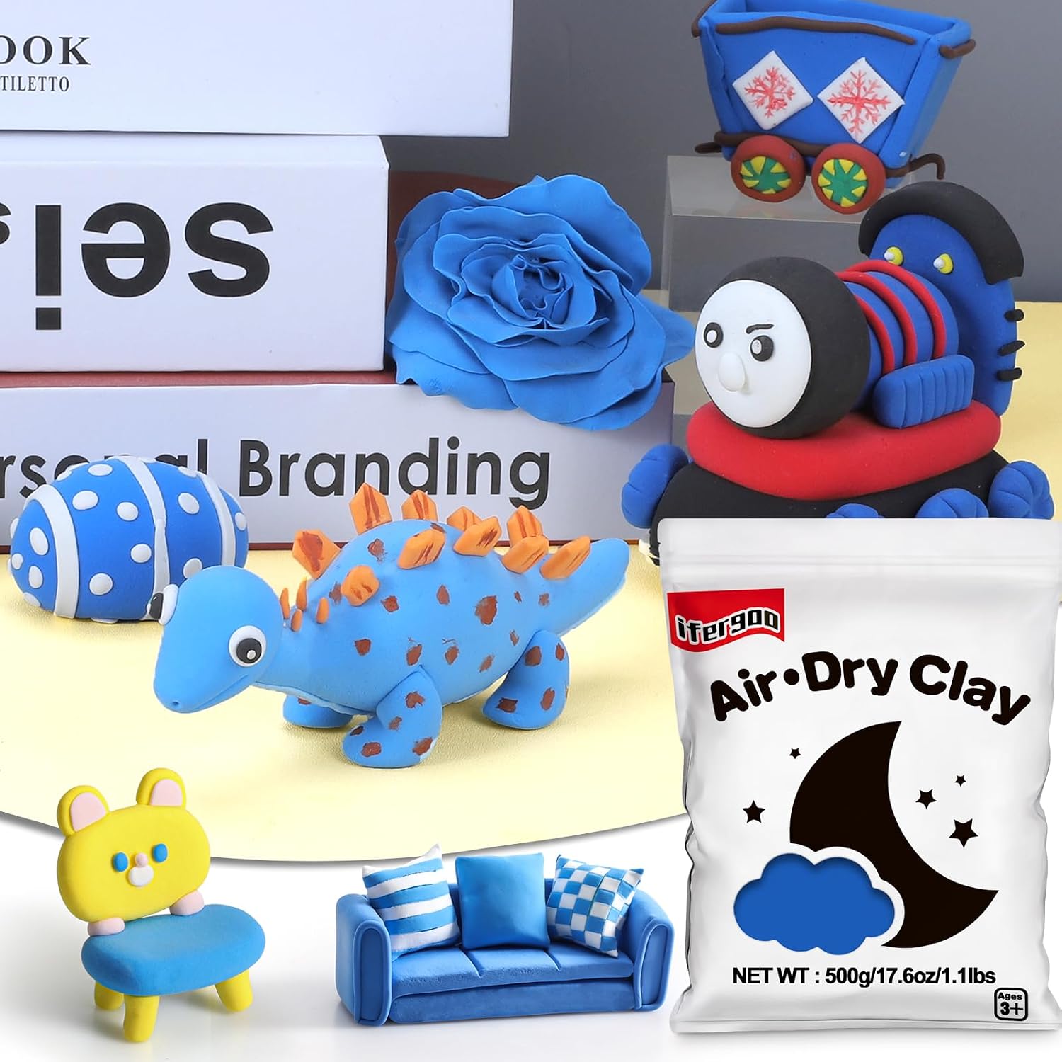 Thumbnail 6 de iFergoo Blue Air Dry Clay 500g
