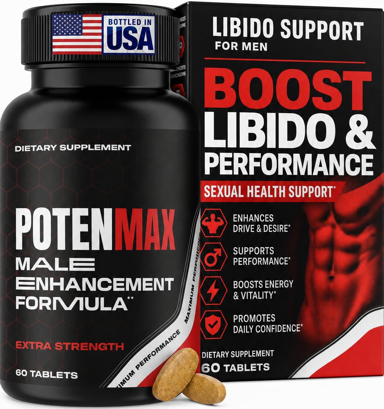 Detalle de Enyvia Men's Testosterone Supplement, 60-Count