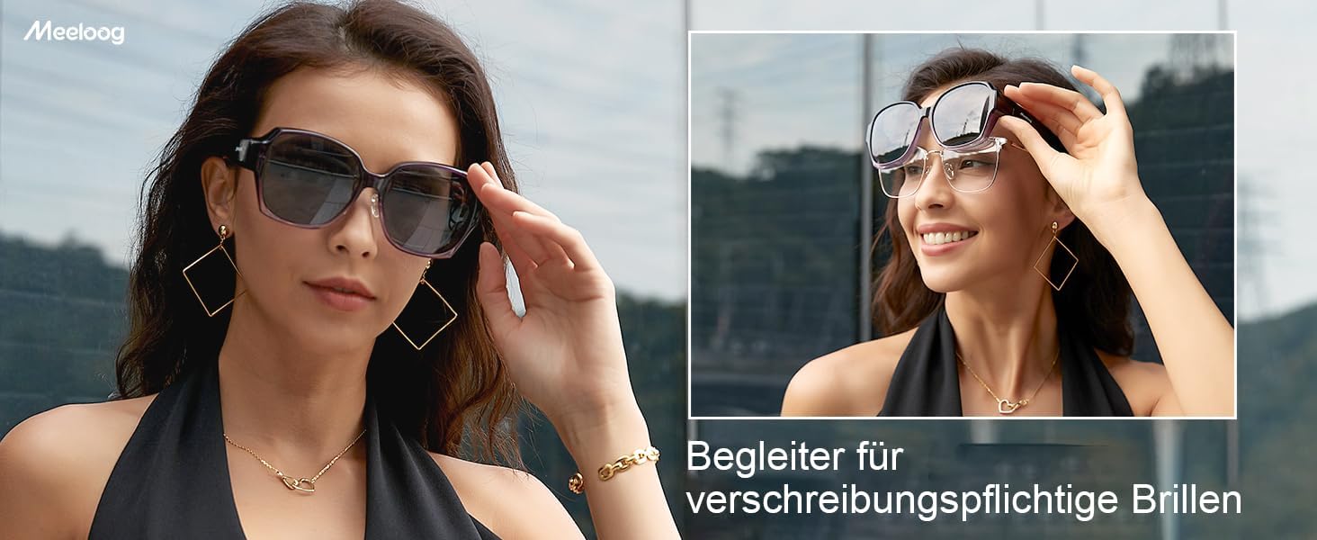 Thumbnail 6 de Meeloog Polarisierte Überbrille Sonnenbrille – UV400, quadratisch, über Brille tragbar DEMST2106