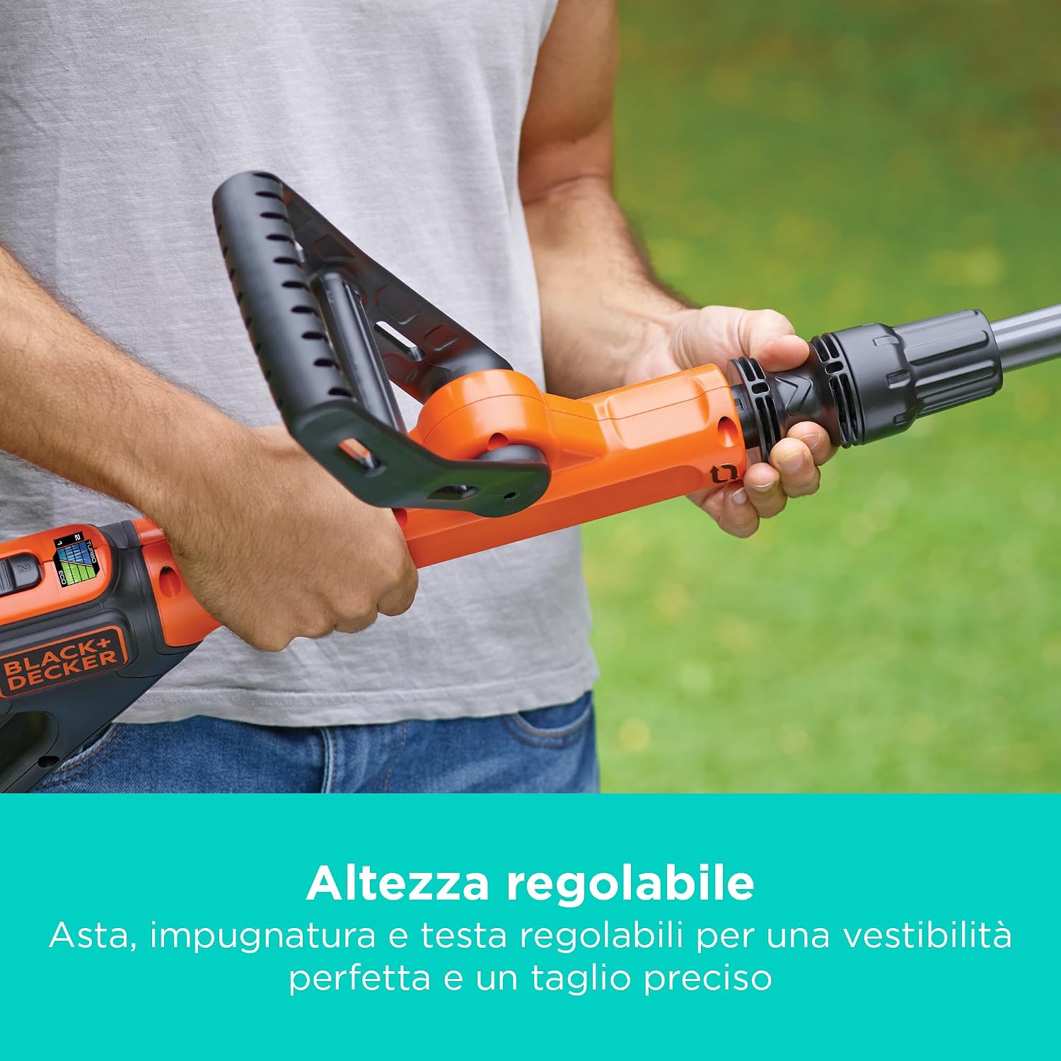 Detalle de BLACK+DECKER POWERCONNECT STC1840EPC-QW: tagliaerba a corda da 30 cm a batteria con tecnologia E-Drive