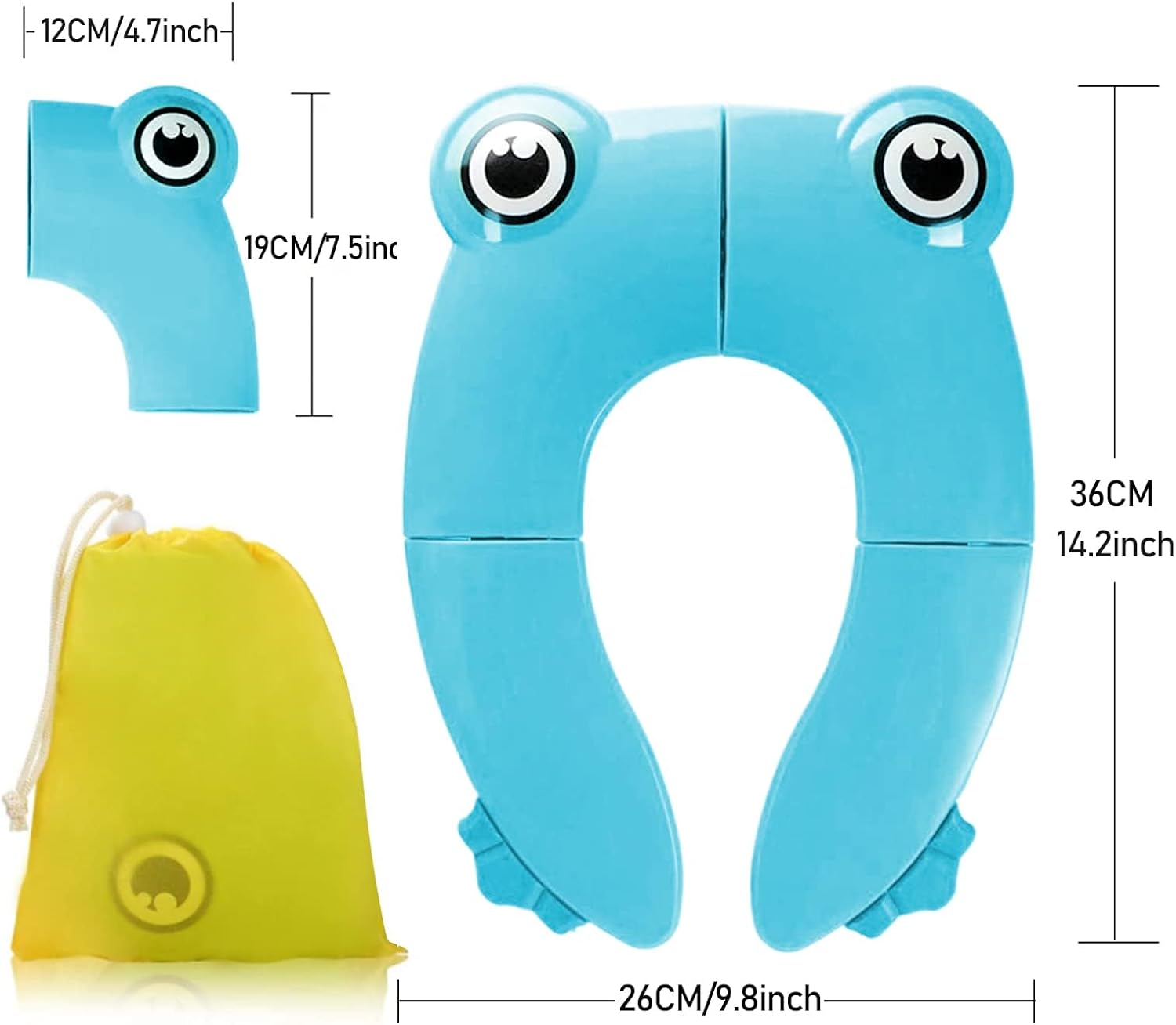 Thumbnail 6 de Pejoye Folding Potty Training Seat for Kids – Foldable, Portable Toddler Toilet Seat (Blue Frog)