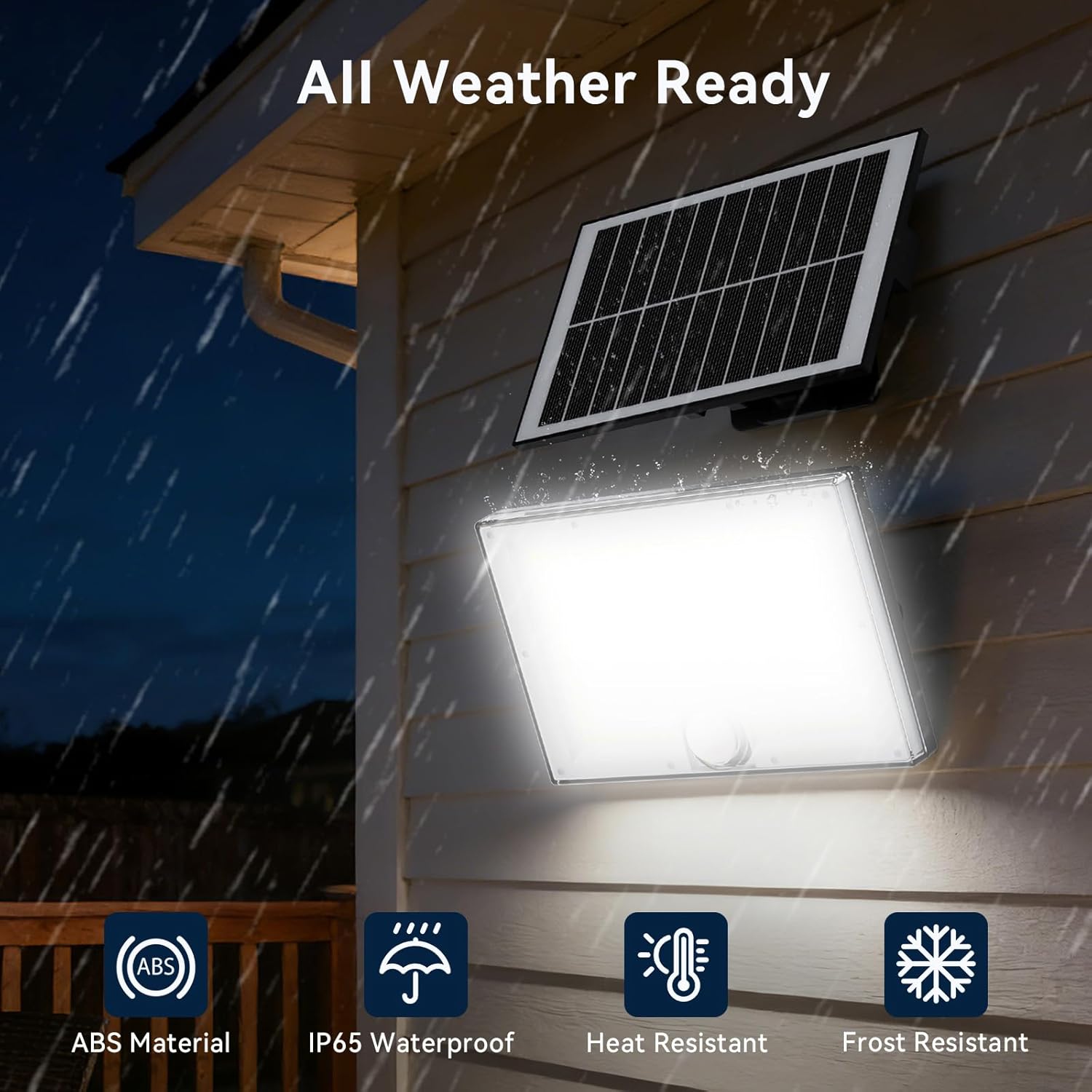 Thumbnail 4 de Wudyfei Solar Security Lights Outdoor (204 LED) with PIR Motion Sensor, 3 Modes, IP65