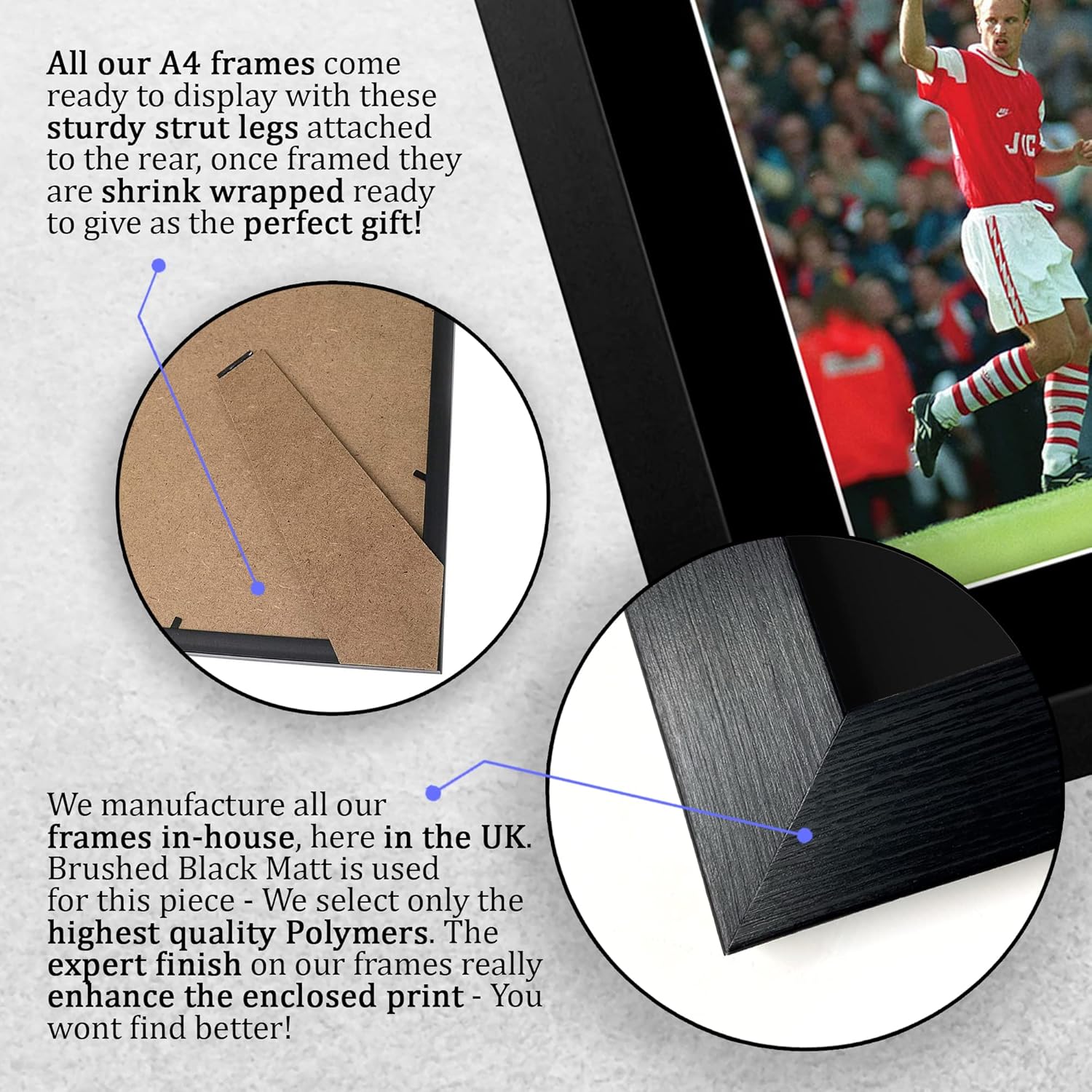 Thumbnail 6 de HWC Trading FR A4 Dennis Bergkamp gift framed signed autograph style photo (A4)