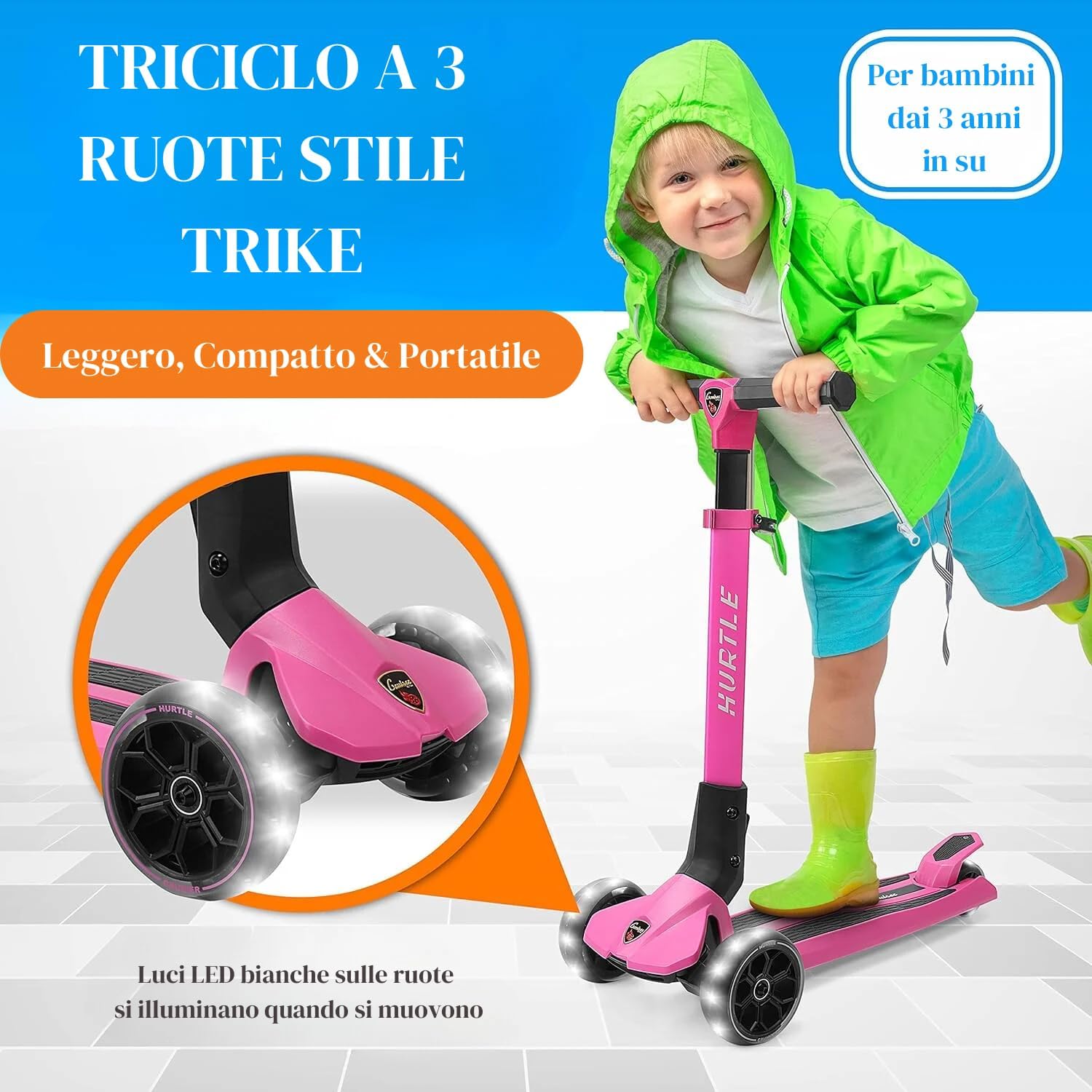 Thumbnail 4 de Hurtle Monopattino a 3 ruote 50 kg 🛴