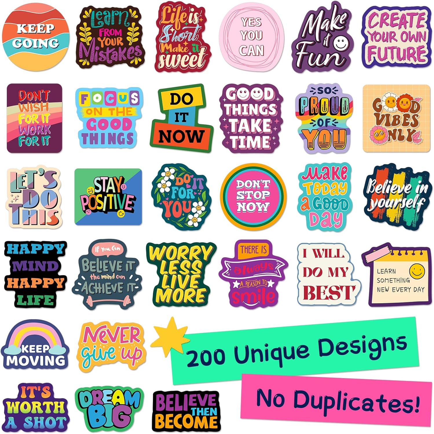 Thumbnail 1 de Rzaemuush 200 Motivational Stickers 🏷️