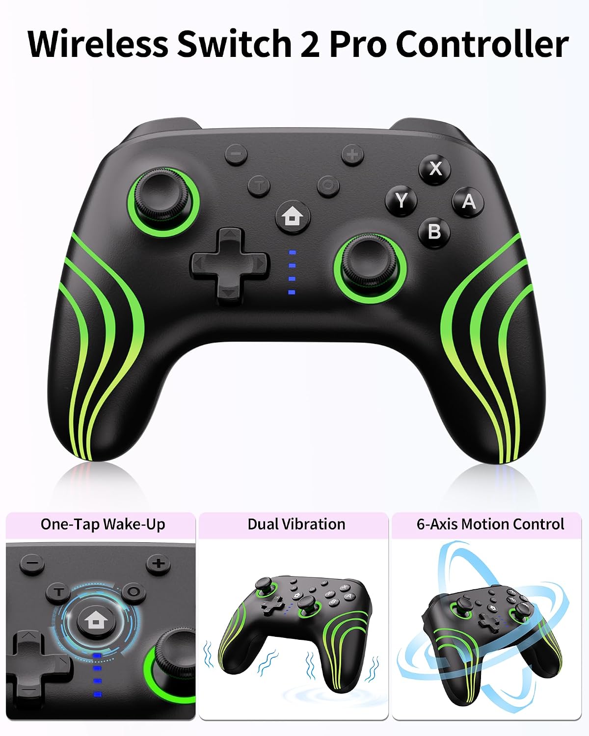 Detalle 2 de COOWPS Switch 2 Pro Controller Accessories Bundle 17-in-1 for Nintendo Switch 2