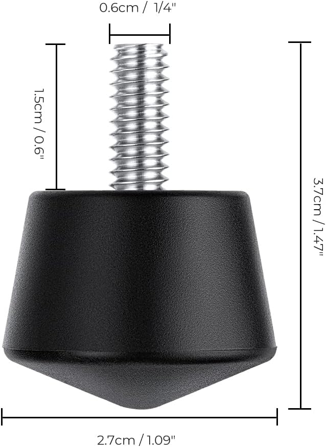 Thumbnail 1 de K&F Concept Piedini per treppiede in gomma antiscivolo (3 pezzi) – compatibili con filettatura 1/4" e 3/8
