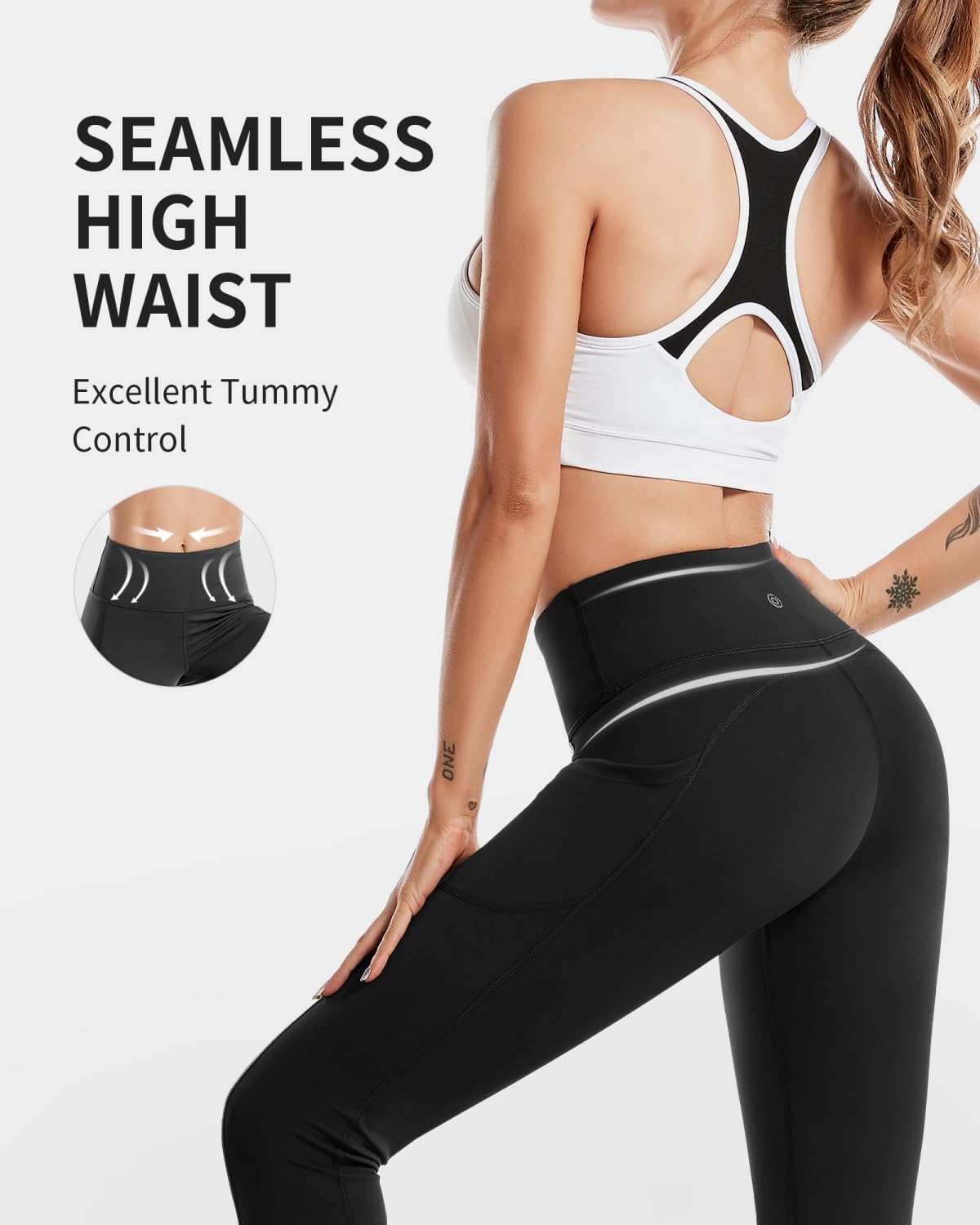Detalle de CAMBIVO Yoga Pants for Women: High-W waist Yoga Leggings with Pockets