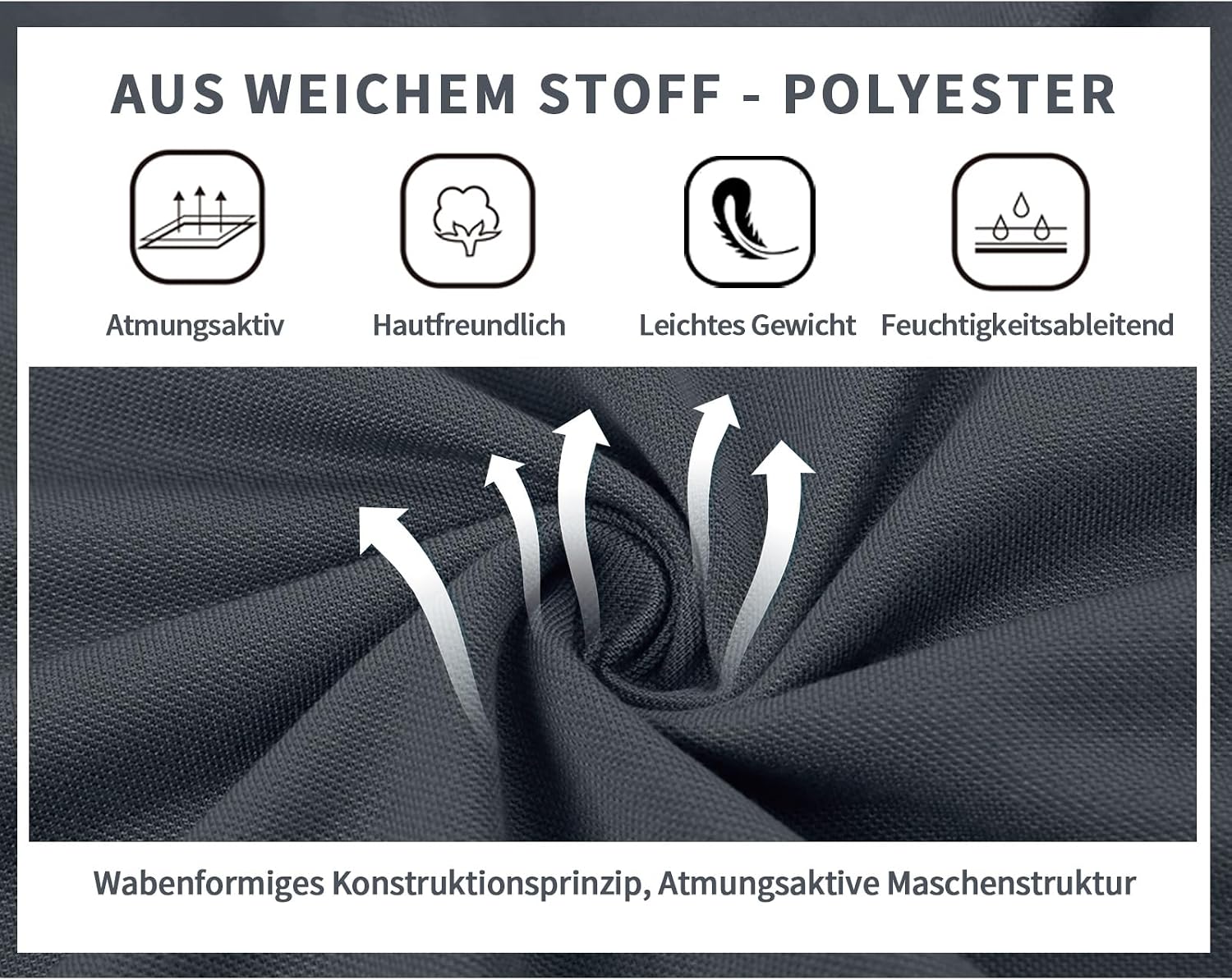 Detalle 2 de SwissWell Herren Kurzarm-Poloshirt atmungsaktiv & schnelltrocknend für Golf, Sport und Büro