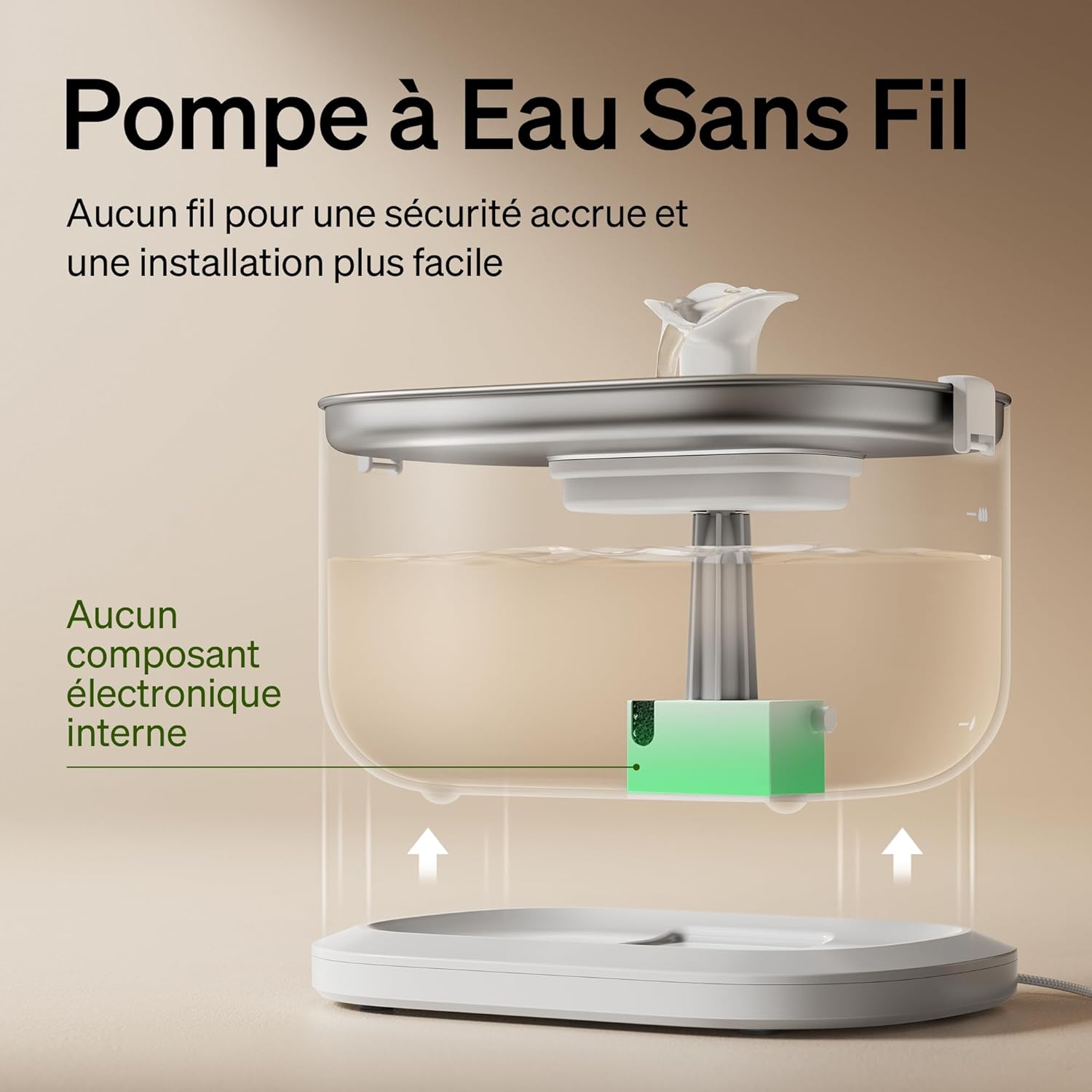 Thumbnail 1 de PETLIBRO Dockstream : fontaine à eau pour chat en acier inoxydable avec pompe sans fil, 2 modes et filtration multicouche (2,5 L)