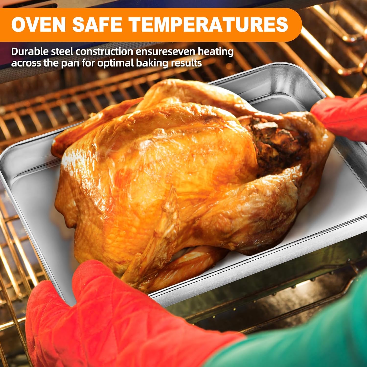 Thumbnail 4 de Wildone Baking Tray Set of 4 (Stainless Steel Oven Trays) – Essentials range