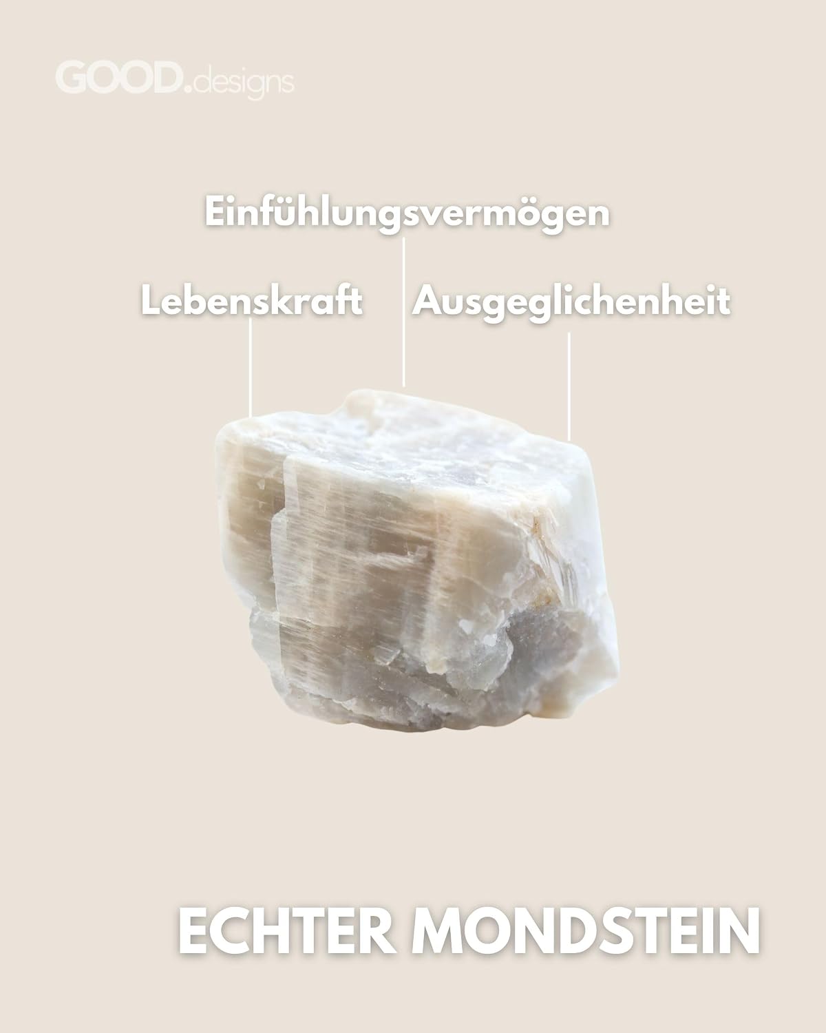 Detalle de GD GOOD.designs Anti Stress Ring mit Naturstein-Perlen für Damen – elastisch, Ringgröße 52–60