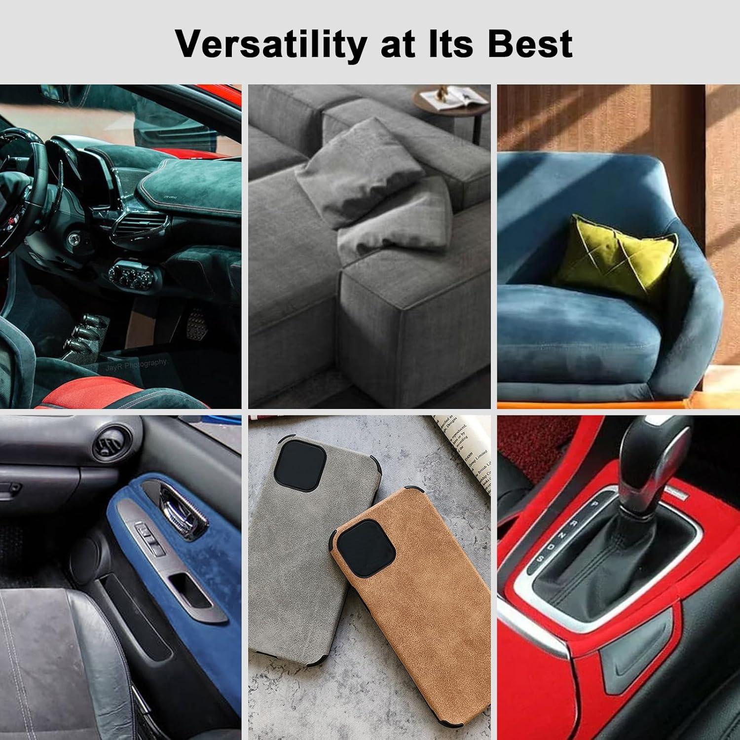 Thumbnail 6 de RadiantDecor Premium Black Suede Wrap 17x70 inch