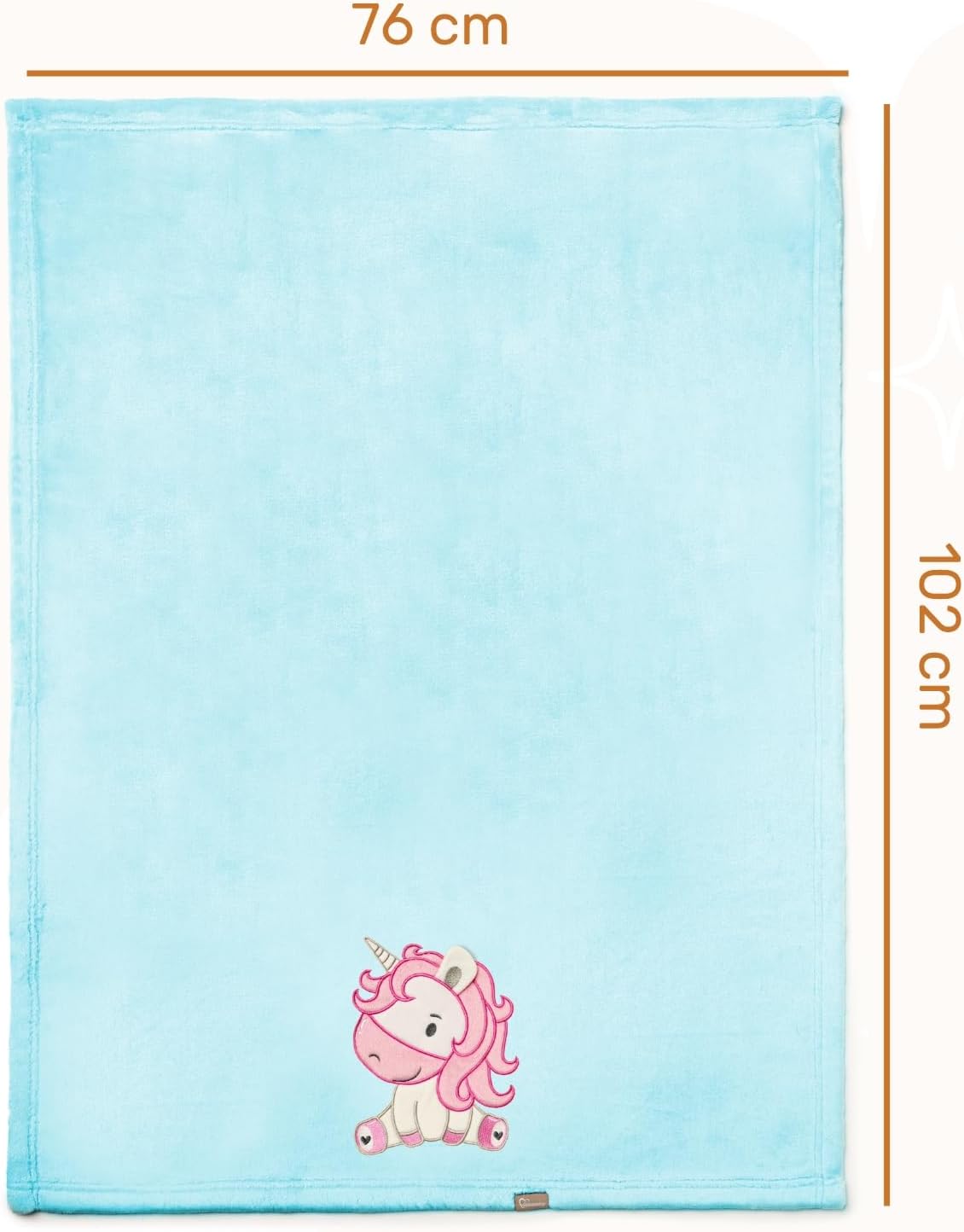 Thumbnail 1 de Be Mammy Coperta calda per bambini con peluche regalo e motivi 3D (Blu Polvere - Unicorno)