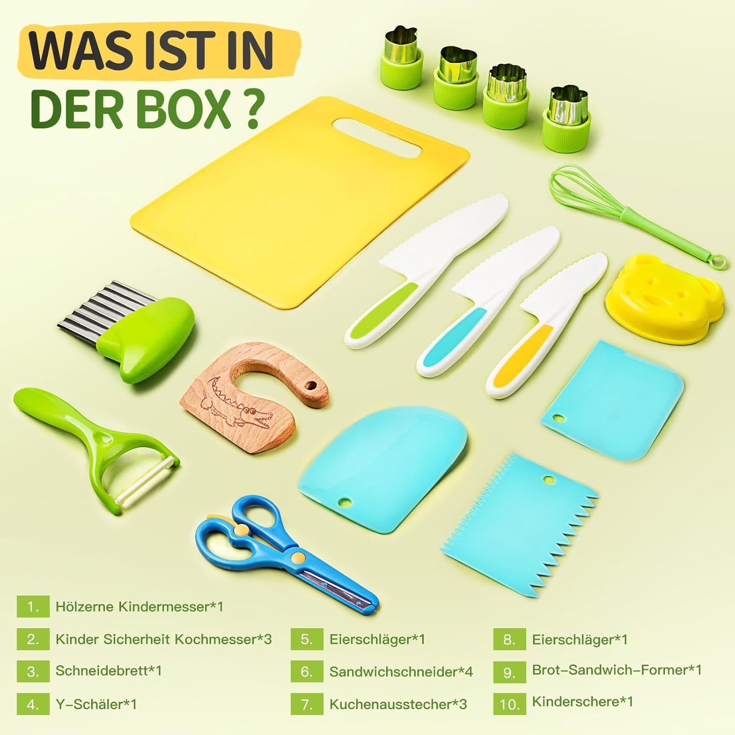 Thumbnail 1 de Kindermesser 17‑teiliges kindersicheres Kochset 🍴