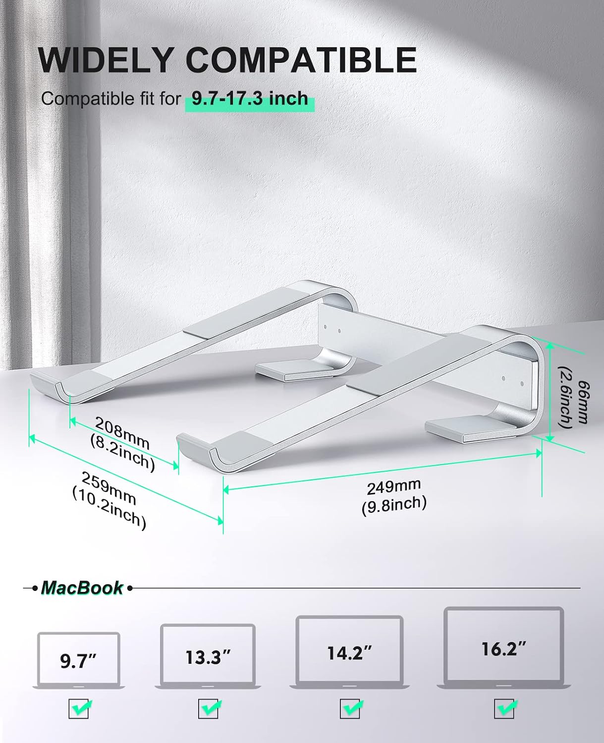 Detalle de Soqool Laptop Ständer Ergonomisch 10–17 Zoll