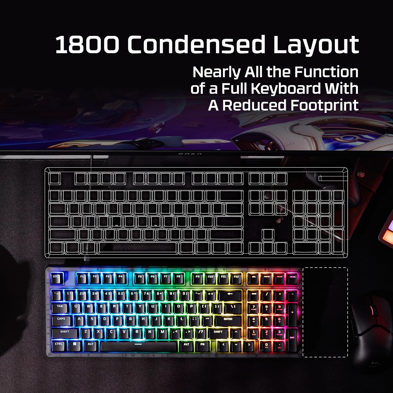 Thumbnail 5 de HyperX Origins 2 Gaming Keyboard 1800 Layout