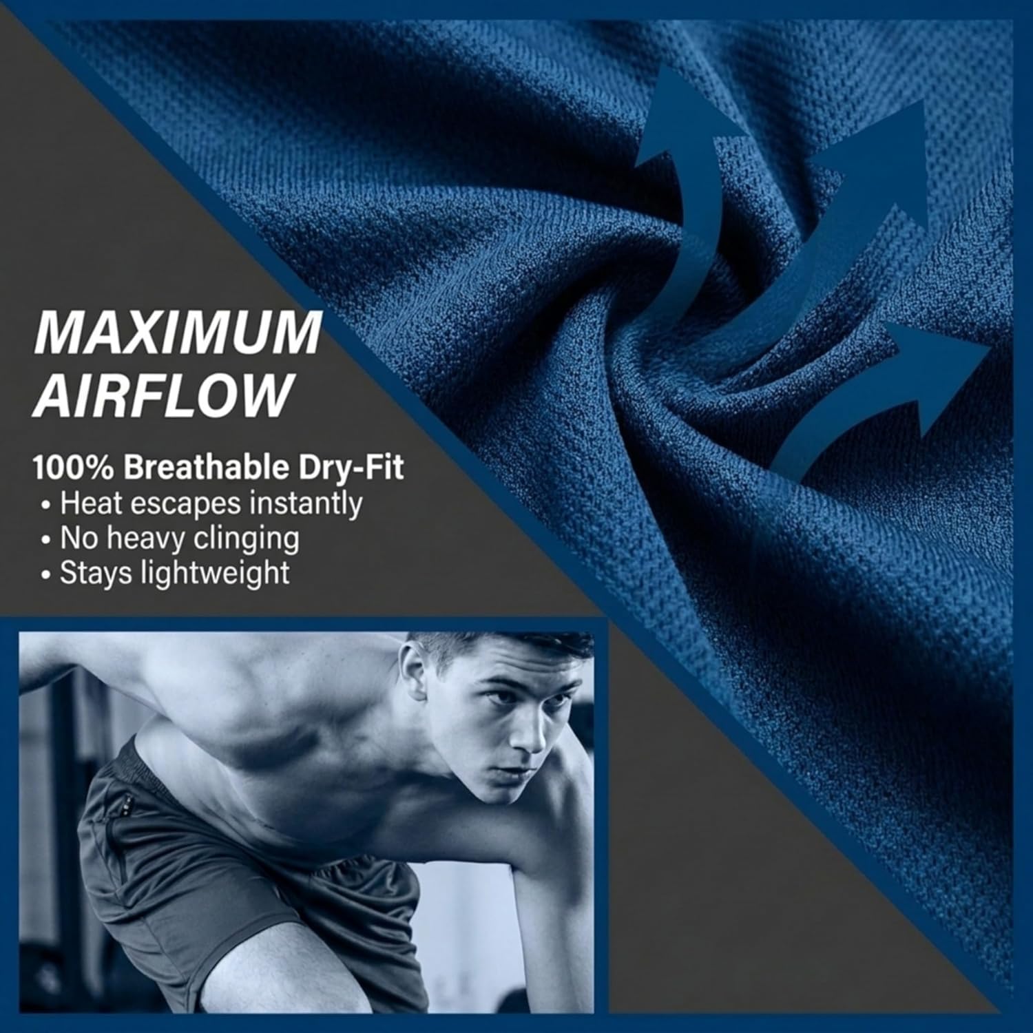 Thumbnail 2 de Ultra Performance Mens 5 Pack Athletic Running Shorts: Loose Fit with Zippered Pockets