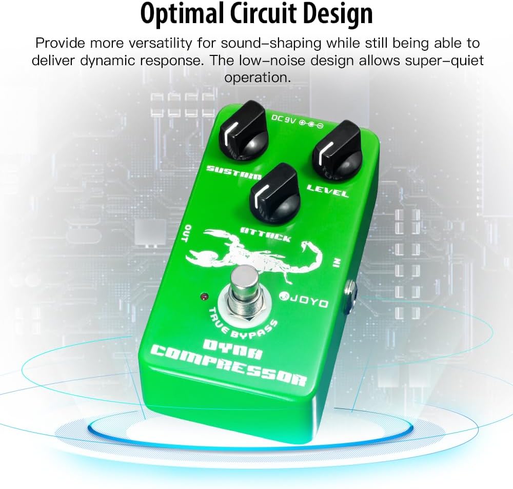Detalle de JOYO JF-10 Dyna Compressor Guitar Pedal with Sustain, Attack and True Bypass