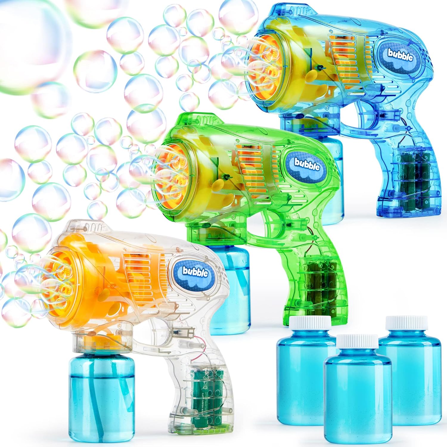 Thumbnail 6 de JOYIN 3 Packs Bubble Guns with 3 Solutions: A Fun, Safe Bubble Maker Kit for Kids