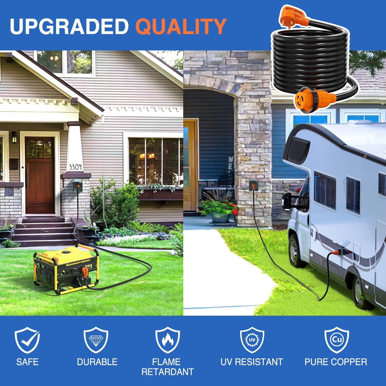 Detalle de Nilight 30 Amp 25FT RV Extension Cord 🔌
