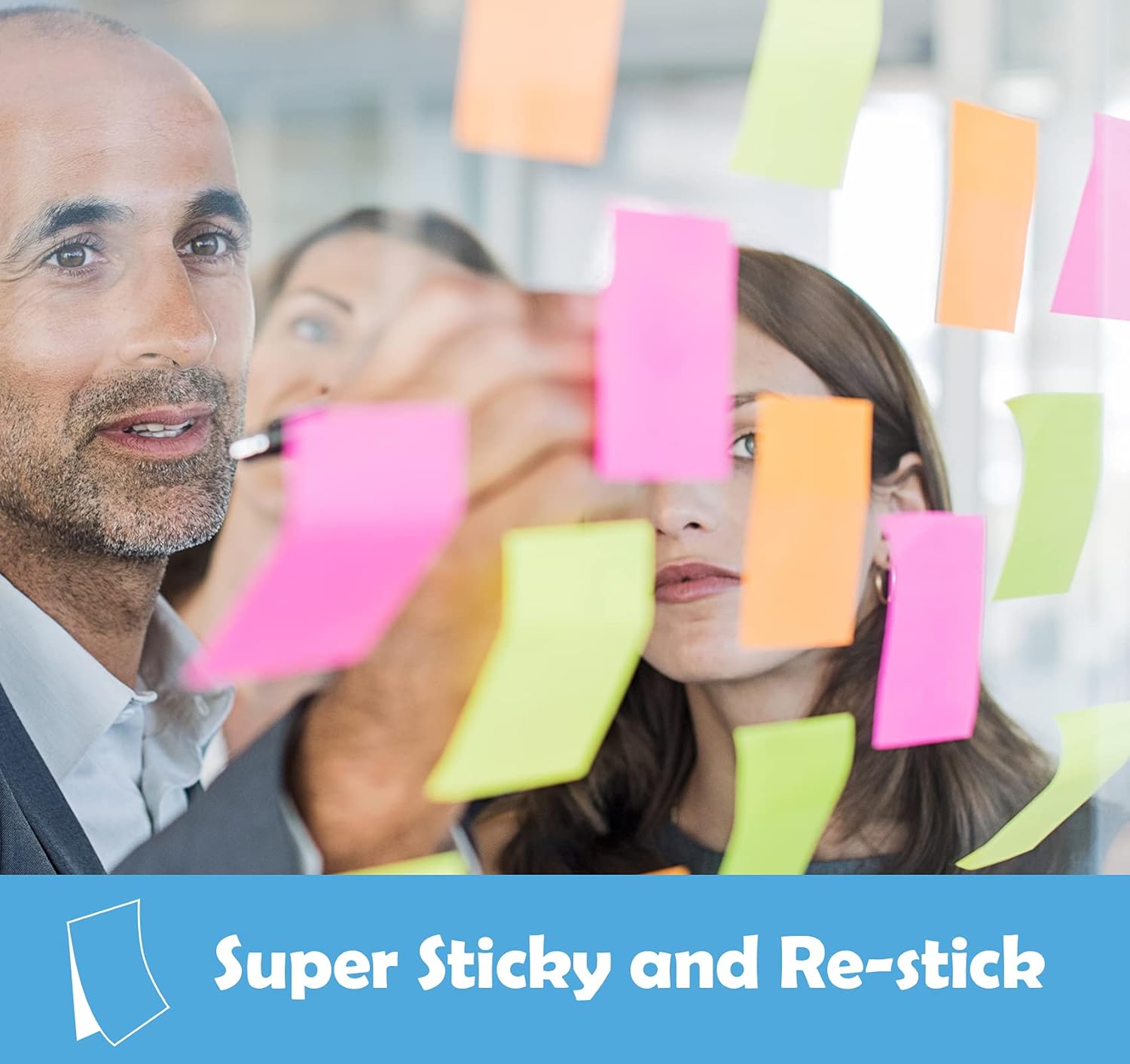 Thumbnail 4 de Agoer 2400 Notes Sticky Notes – 12 couleurs vives, mini blocs autocollants 50 x 38 mm