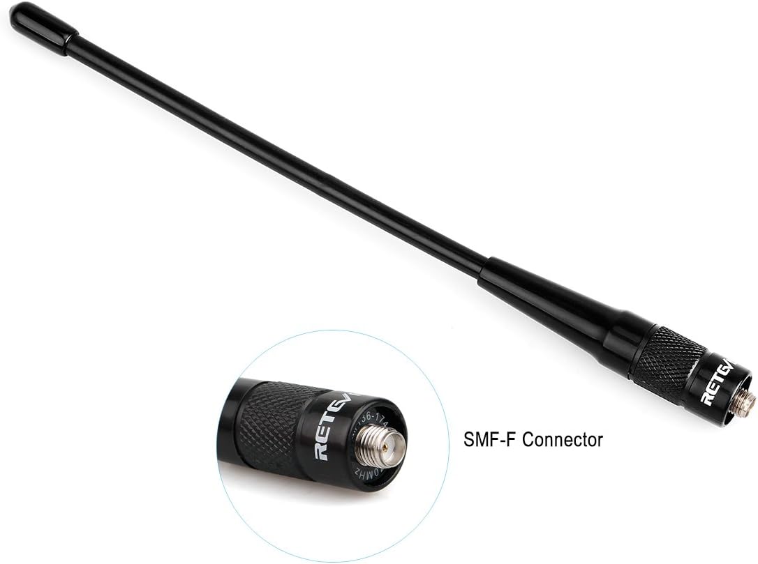 Detalle de Retevis RHD701 antenna ricetrasmittente VHF/UHF doppia banda SMA-F (2 pezzi) per walkie talkie