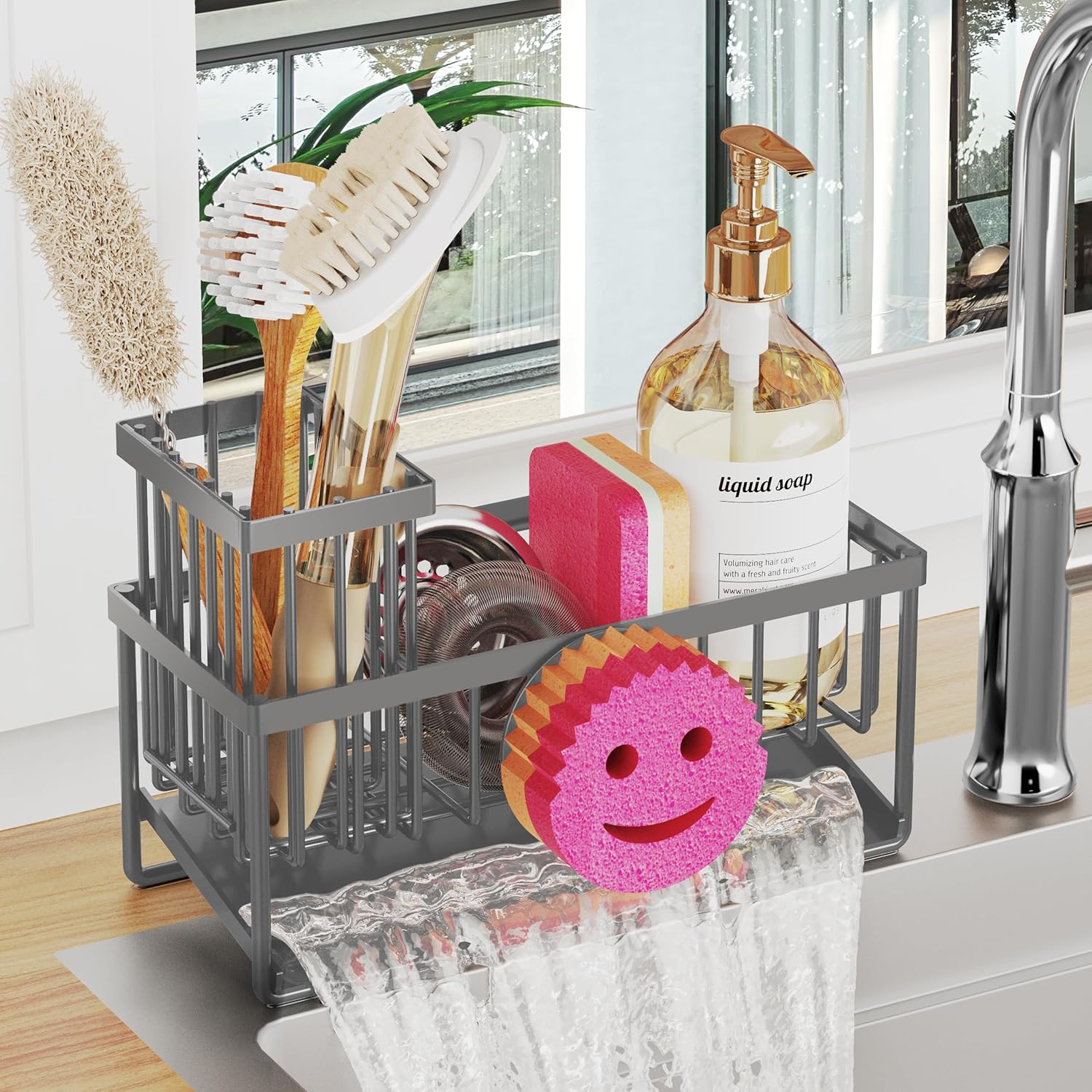 Taugast Sponge Holder Smiley Face, Self-Draining 🧽