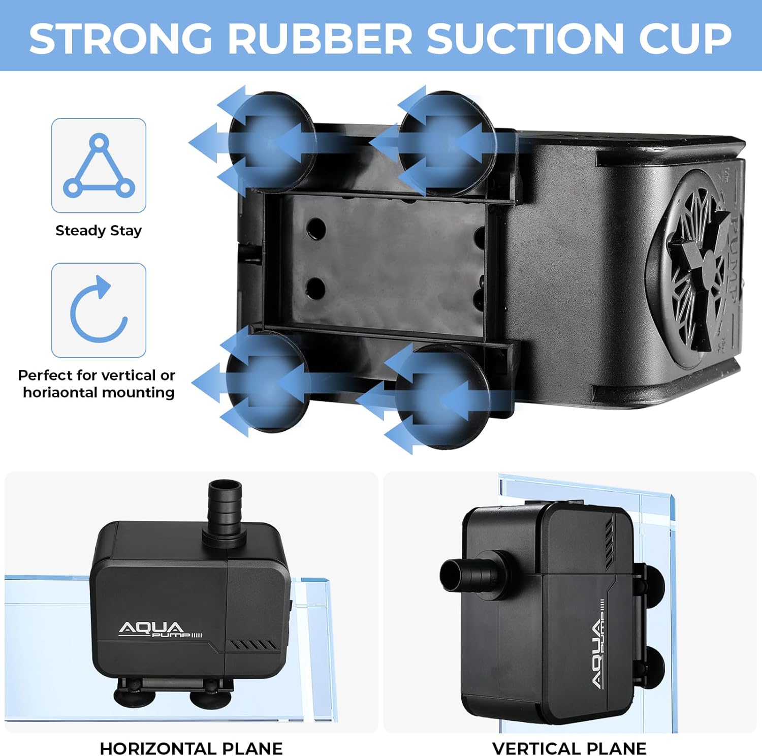 Thumbnail 4 de Pompe eau submersible 45 W 3000 L/h avec filtre et 3 buses (19/22/25 mm) – refoulement jusqu’à 3 m