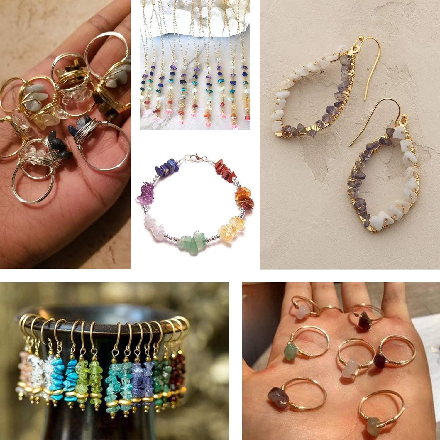 Thumbnail 4 de 500 Stück Blauer Sodalith Edelsteinperlen 5–8 mm – DIY Schmuck & Bastelmaterial