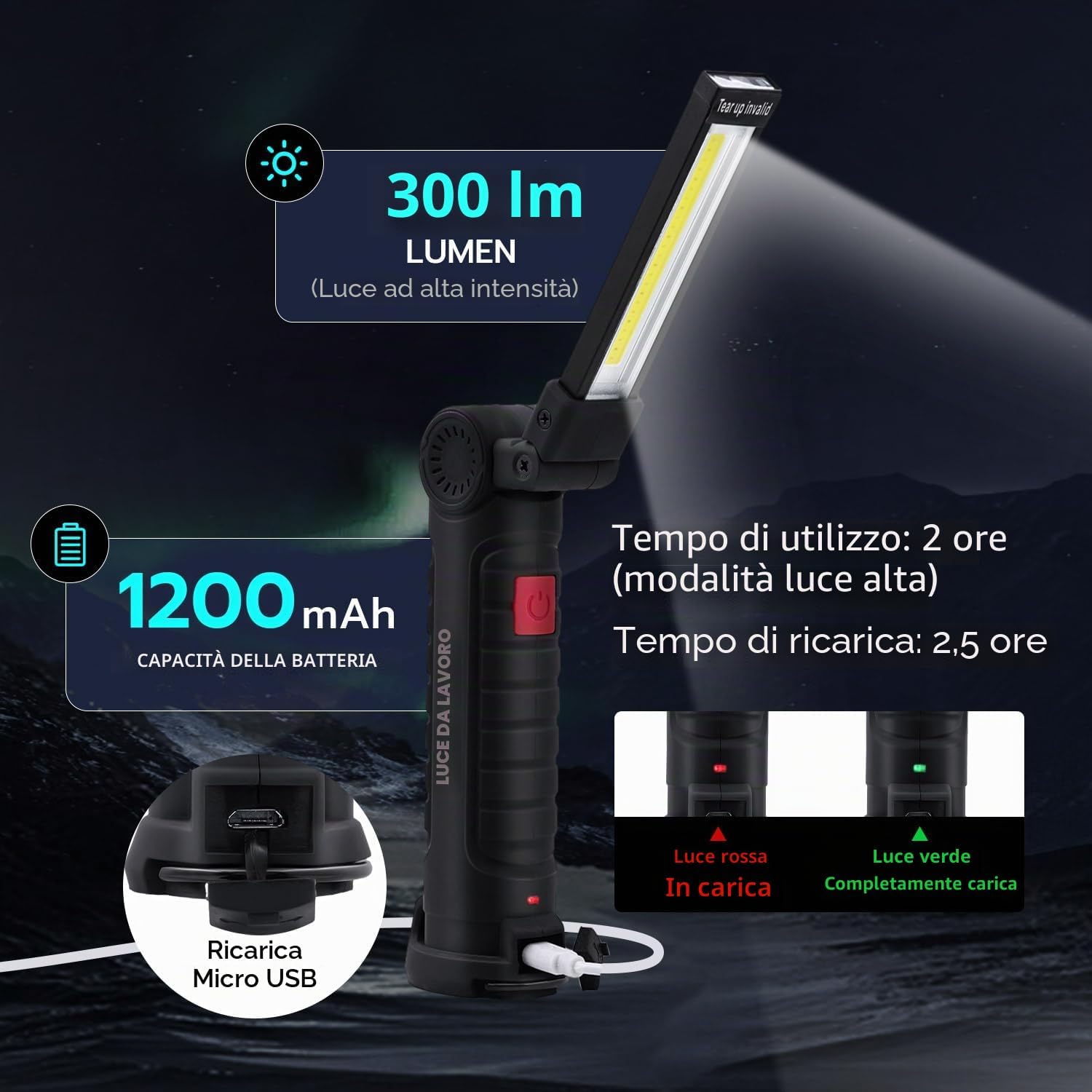 Thumbnail 4 de Tolesum Torcia Ricaricabile 500mAh 🔦