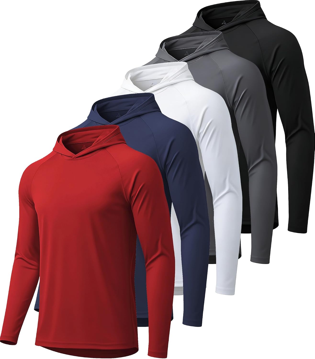 Detalle de WENTTUO 5-Pack: Men's UPF 50+ Sun Protection Hoodie Long Sleeve Shirts