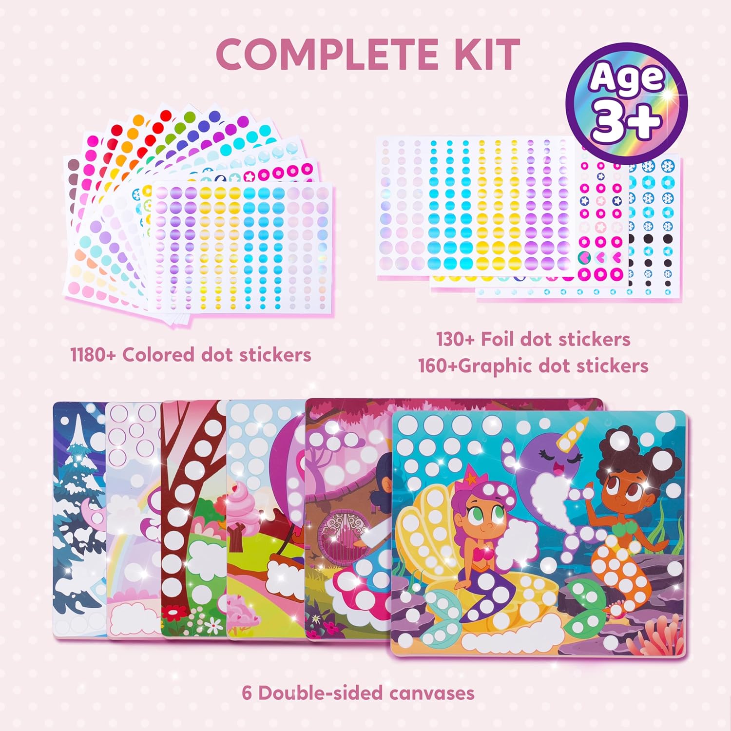 Thumbnail 1 de Klever Kits Unicorns & Princess Dot Art Kit for Kids: Mess-Free Sticker Craft