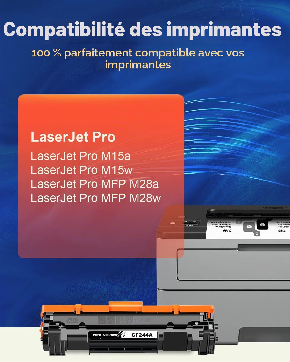 Detalle 2 de Cartouche de toner 44A CF244A Compatible pour HP LaserJet Pro M15/M28 – Noir