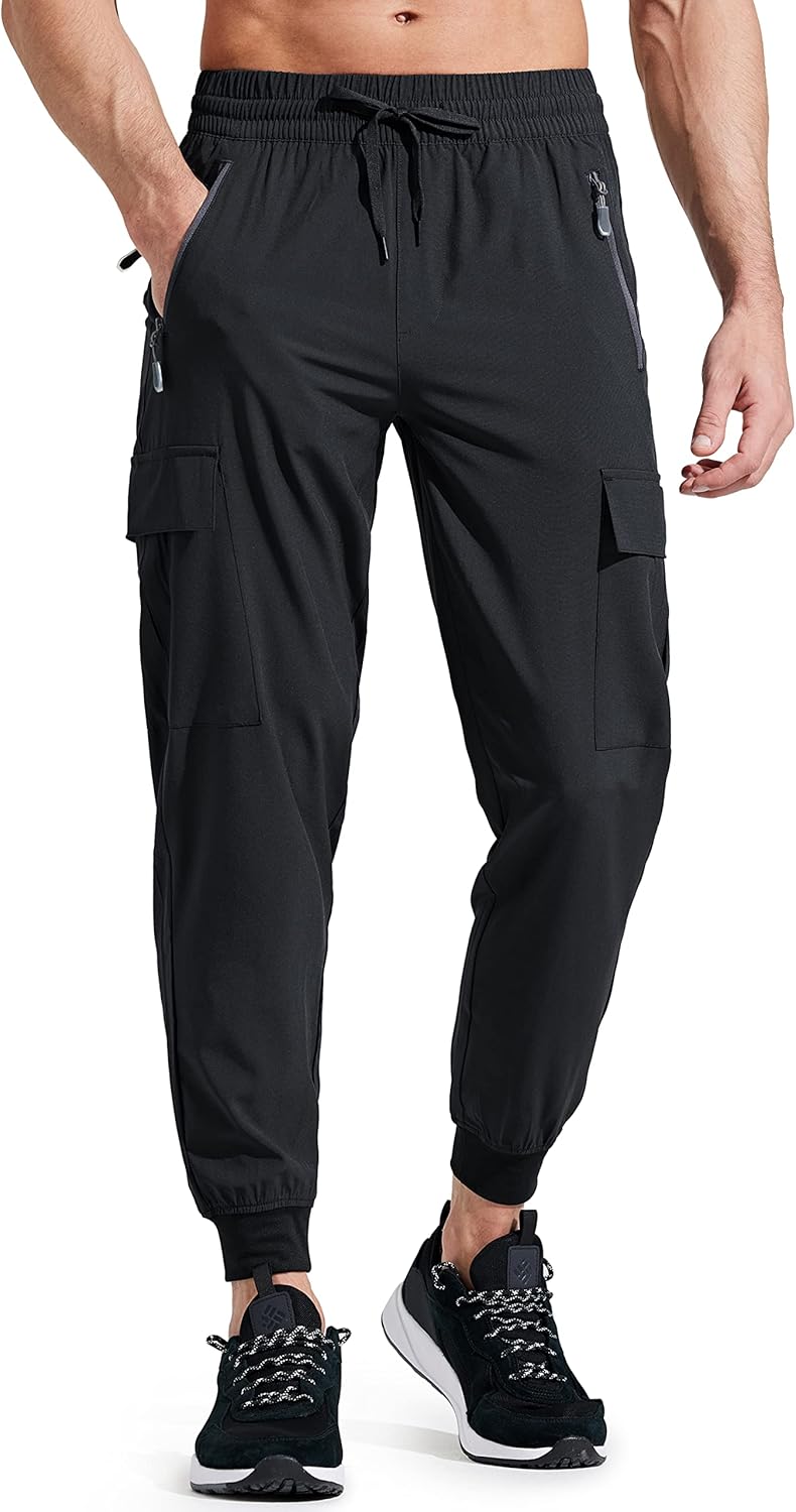 Detalle de Libin Men's Lightweight Joggers: Quick Dry Cargo Hiking Trousers for Everyday Adventure