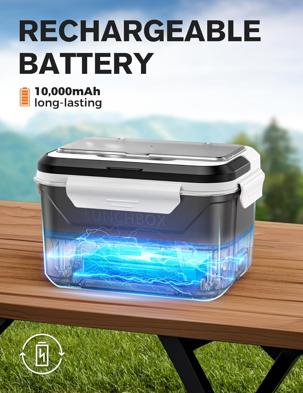 Detalle 2 de EAST OAK Cordless Heated Lunch Box, 5.5 Cups ⚡