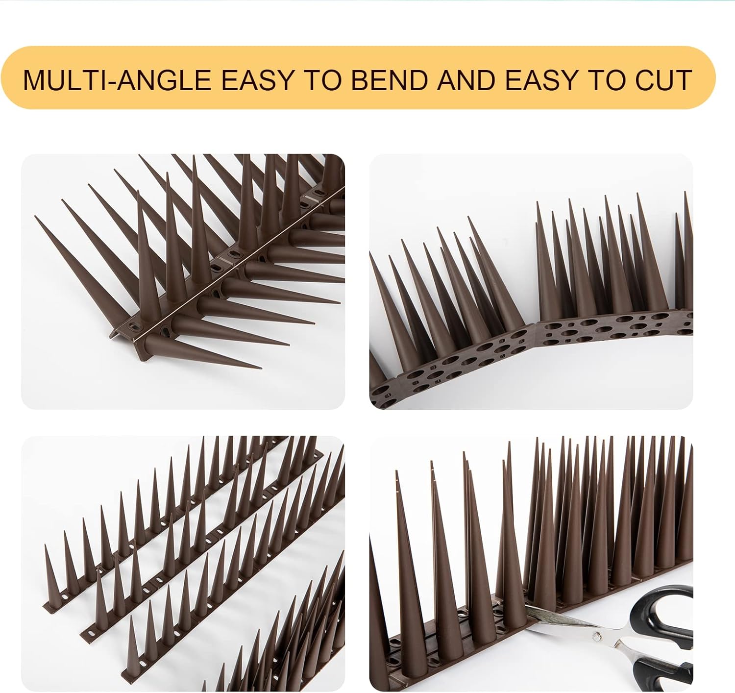 Thumbnail 5 de OFFO Bird Spikes High for anti-pigeons and bird deterrent fence spikes, 10cm height, brown, 5.6m