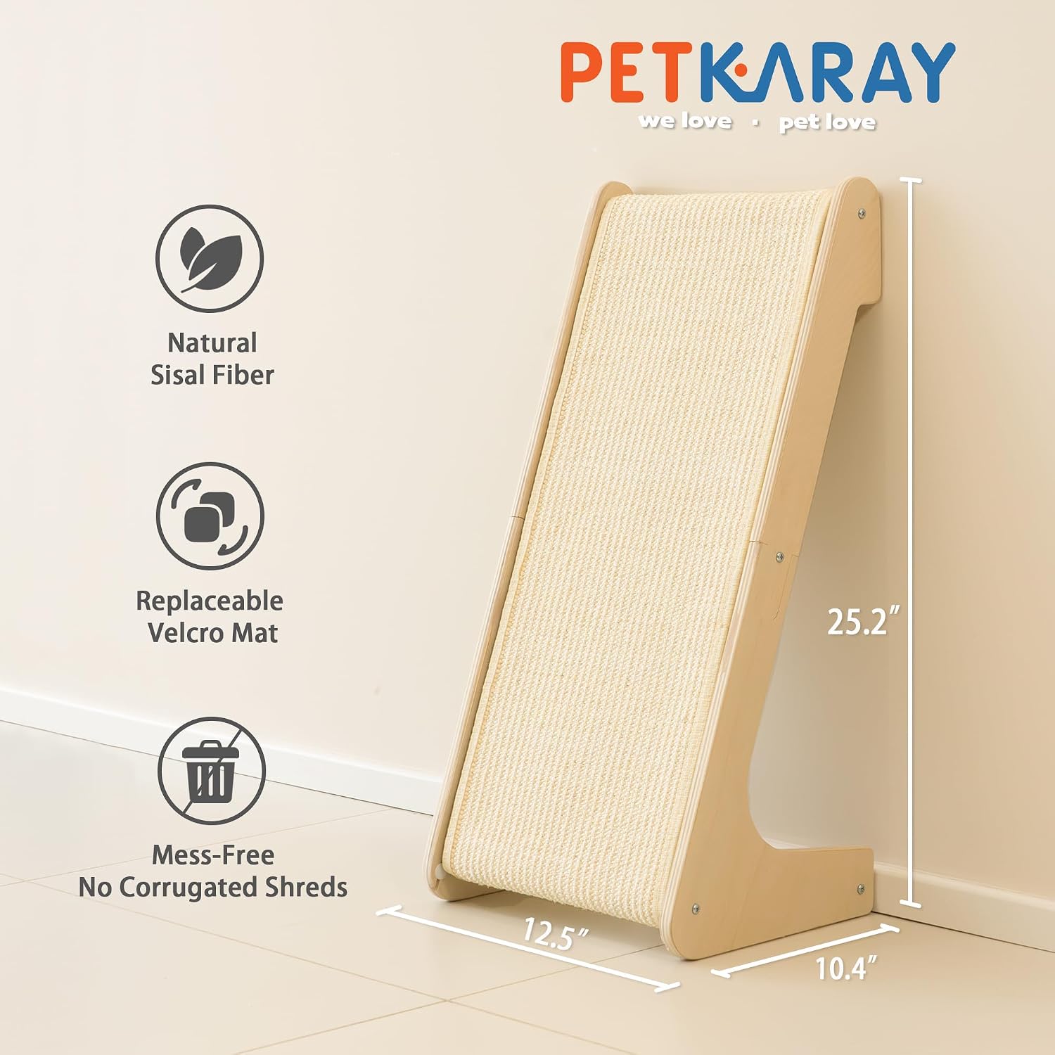 Detalle 2 de PETKARAY L-Shaped Sisal Cat Scratcher 64 cm