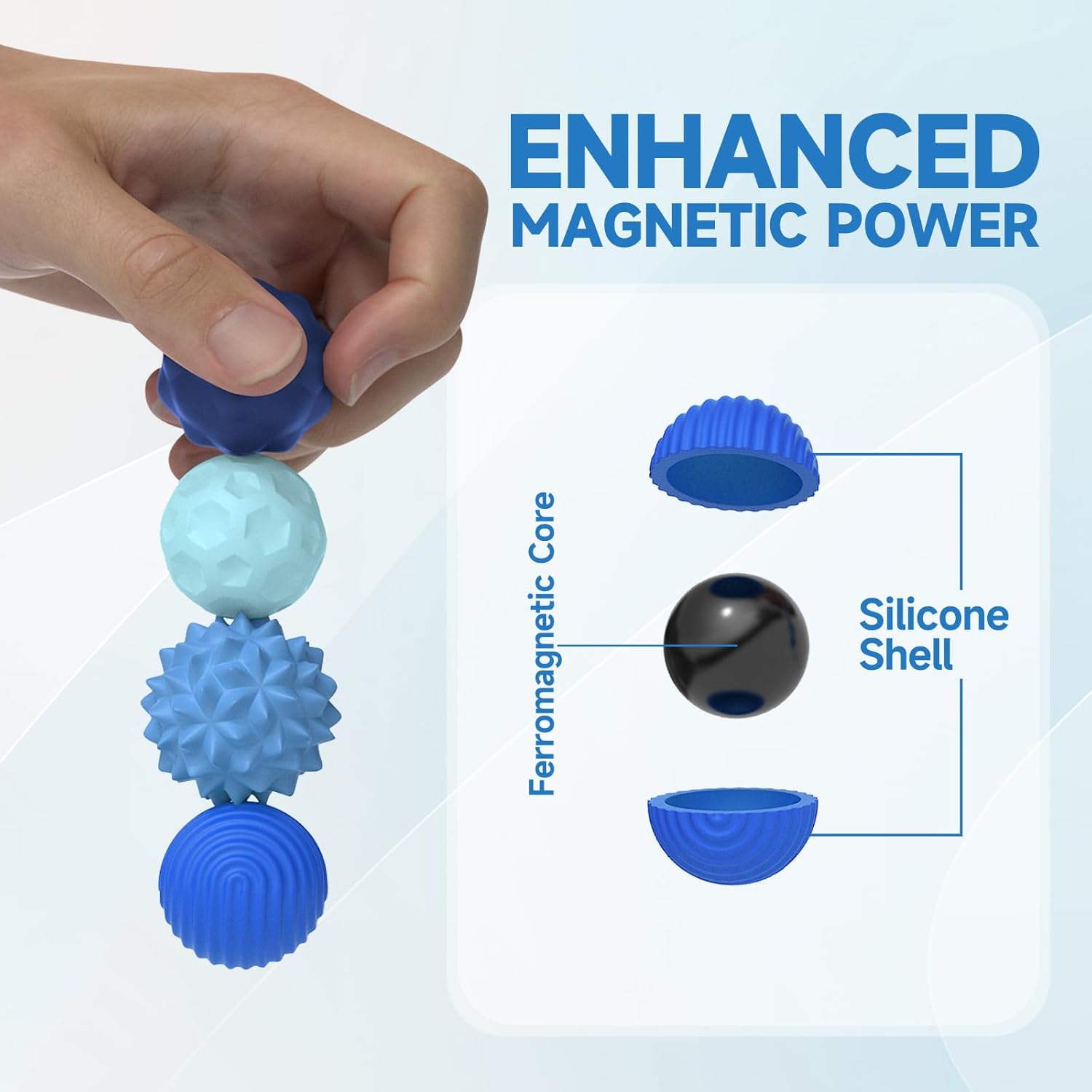 Thumbnail 3 de Magnetic Fidget Balls for Adults & Teens: Quiet Silicone-Coated Magnetic Play for Stress Relief and Focus