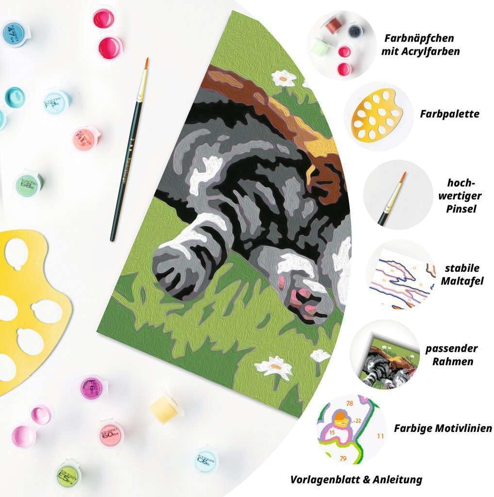 Thumbnail 6 de Ravensburger CreArt 28015 Deep Sleep – Peinture par numéros pour chiens et chats (7 ans et +) – Set avec cadre et pinceau