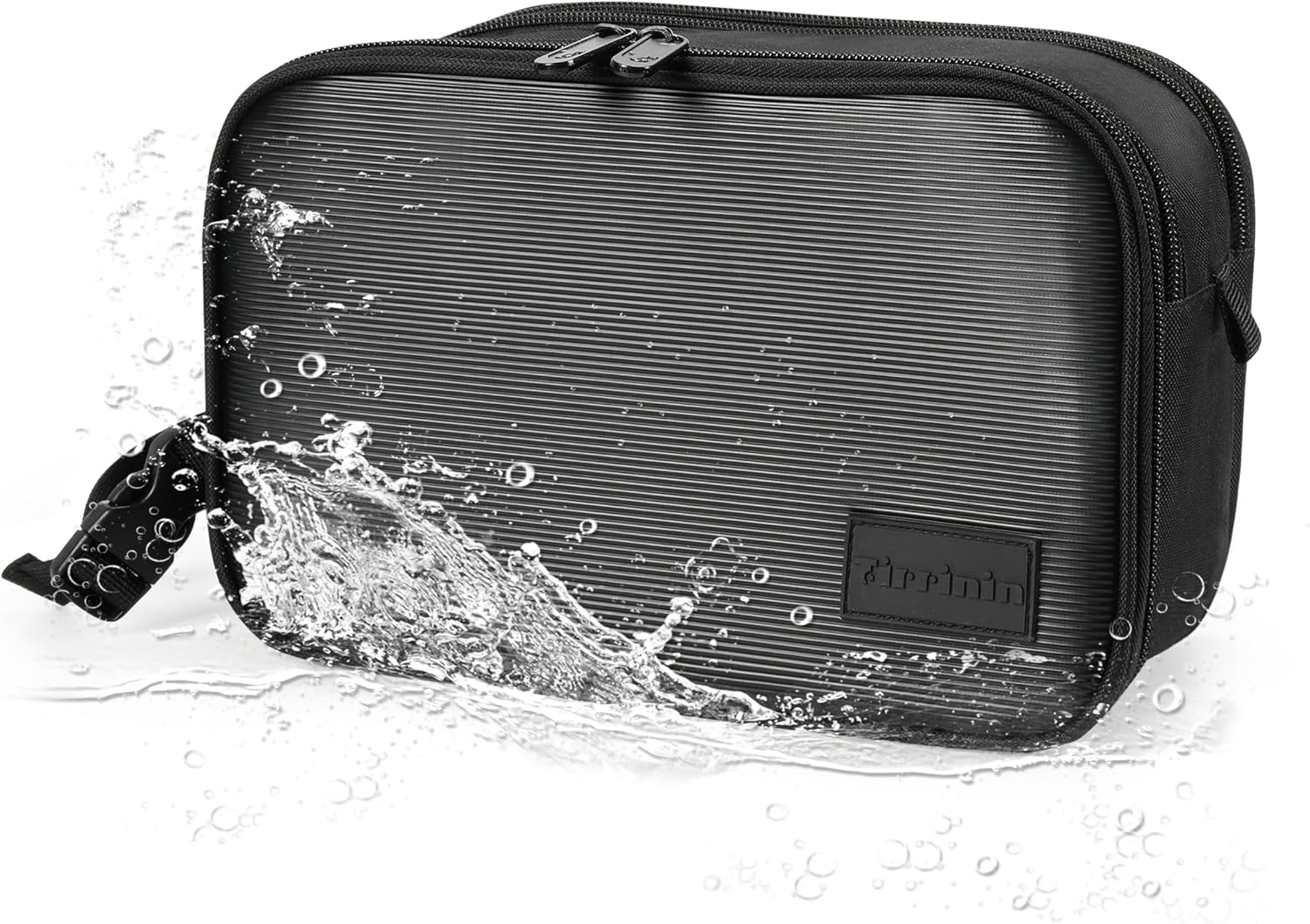 Kato Tirrinia Large Toiletry Bag for Men: Water-Resistant Travel Wash Bag in Black
