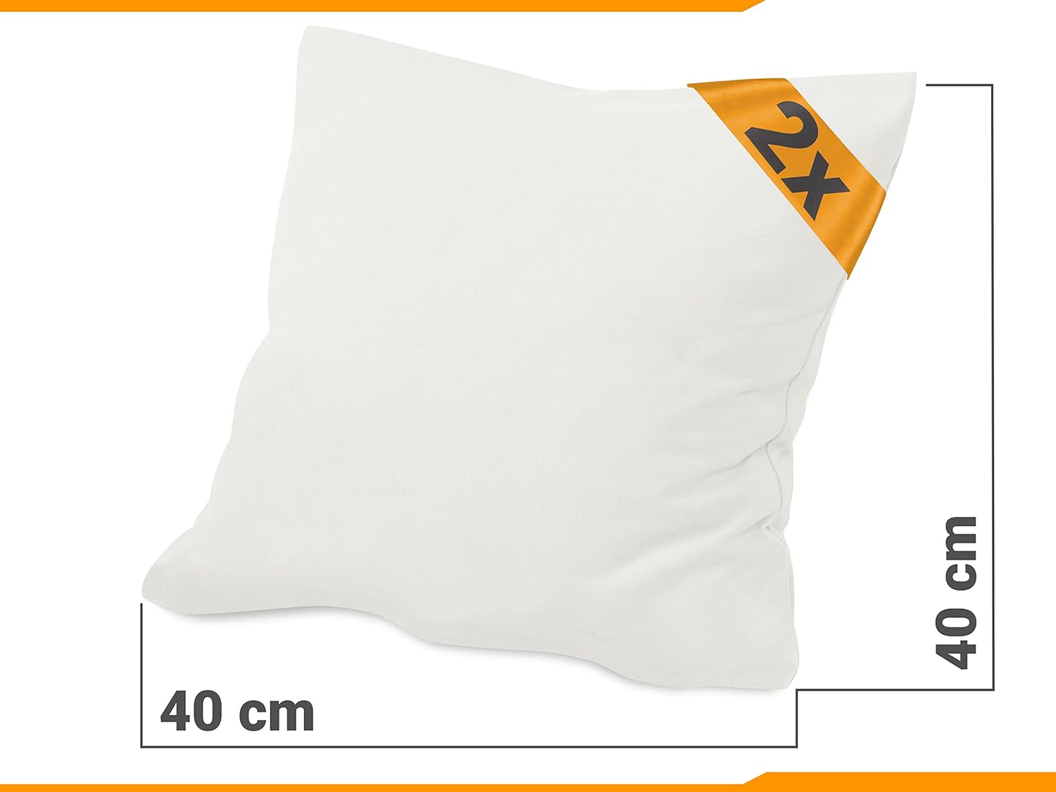 Thumbnail 2 de Housse de traversin en coton Jersey Lot de 2 40x40 – Oeko-Tex certifiée – Blanc